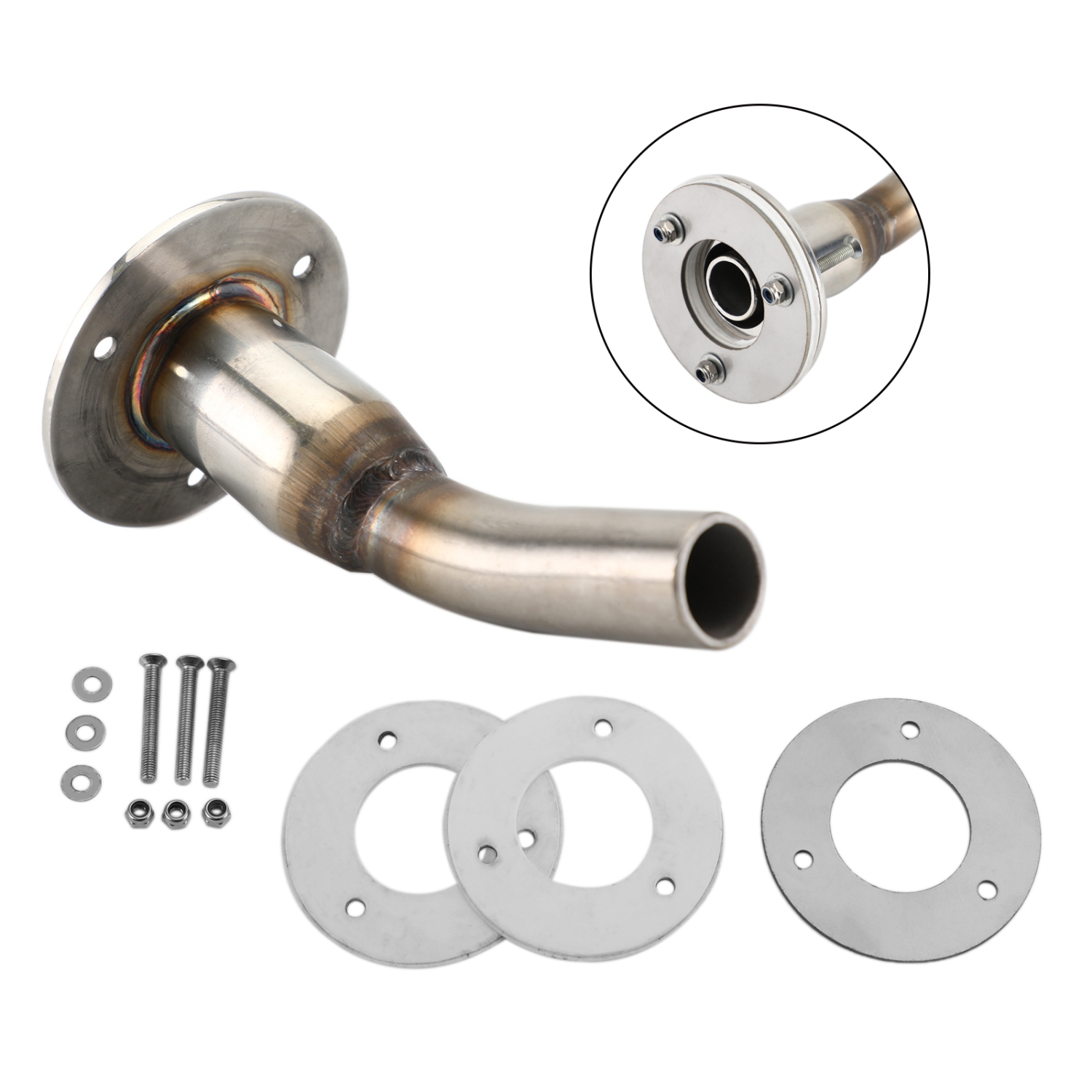 Exhaust Outlet + Backing Plate & Fixings For Eberspacher For Webasto Heater 24Mm