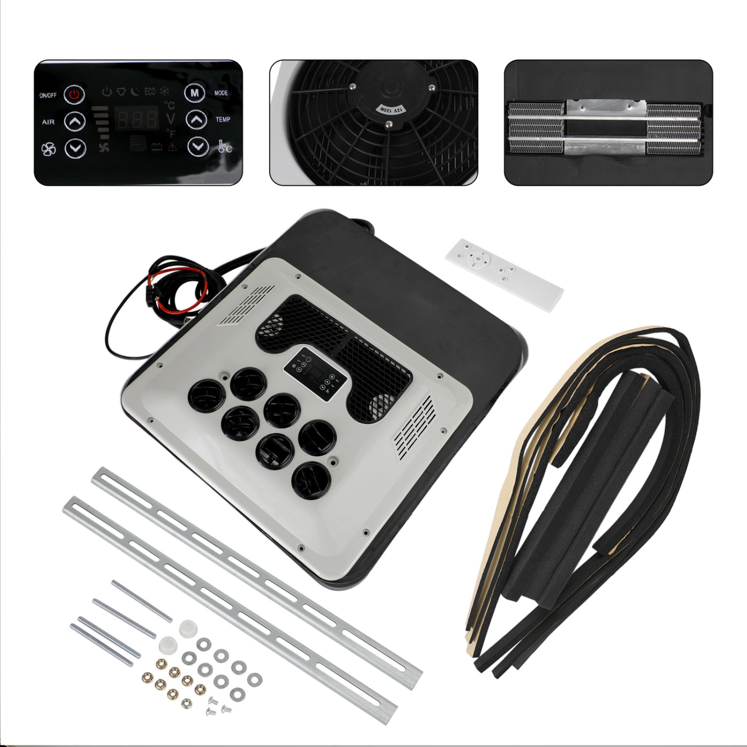 Climatiseur de VR Pompe à chaleur Camper Camper Climatiseur de toit sans conduit Chauffage/refroidissement