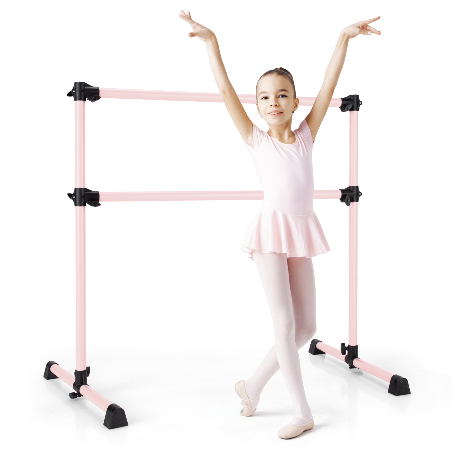 Goplus 4FT Portable Double Freestanding Ballet Barre Dancing Stretching
