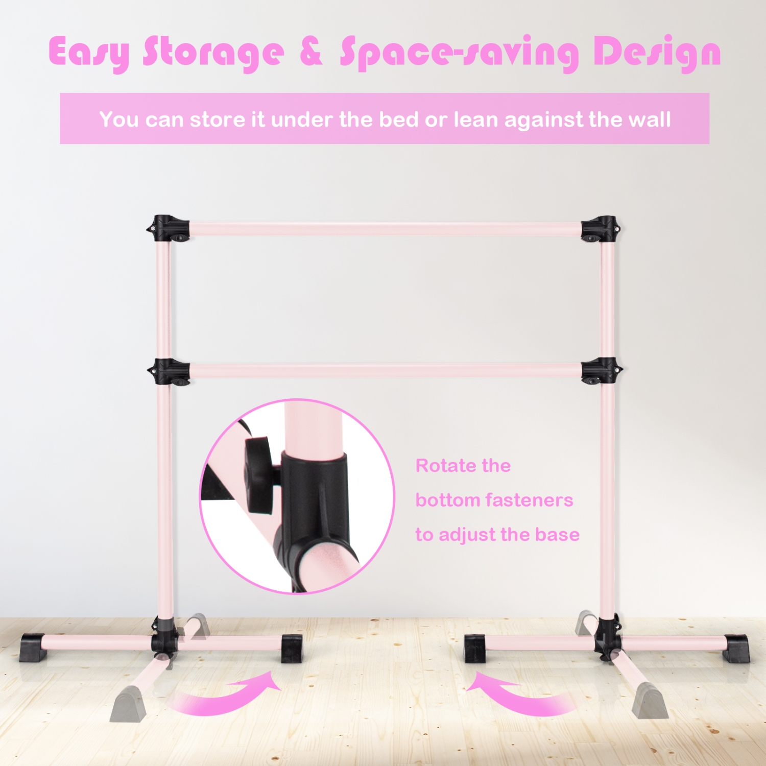 Goplus 4FT Portable Double Freestanding Ballet Barre Dancing Stretching