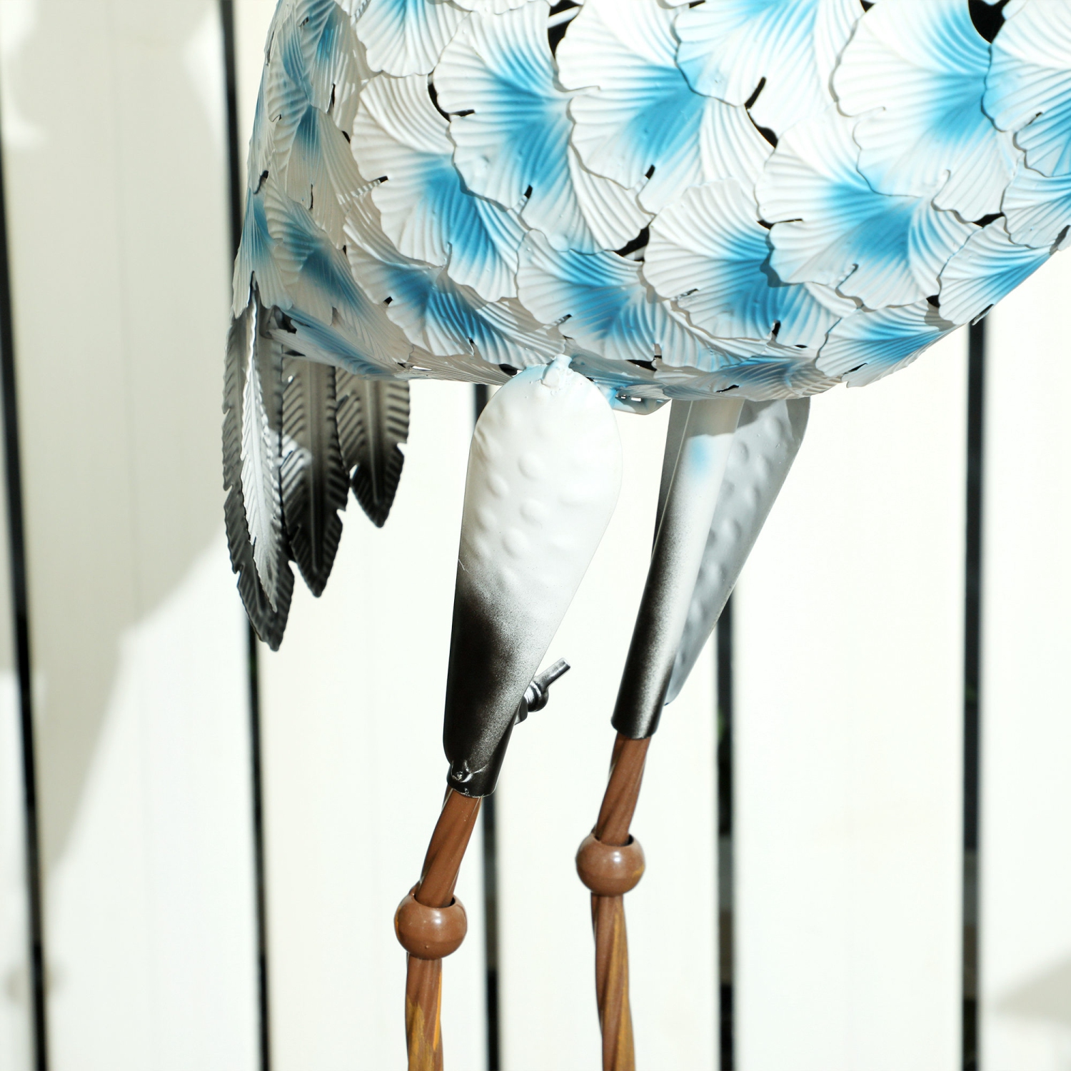 Outsunny Flying Crane Garden Statue, 42.5" Standing Lawn Ornament, Steel Garden Decor Bird Statue with Stakes for Lawn Patio Backyard Decoration,