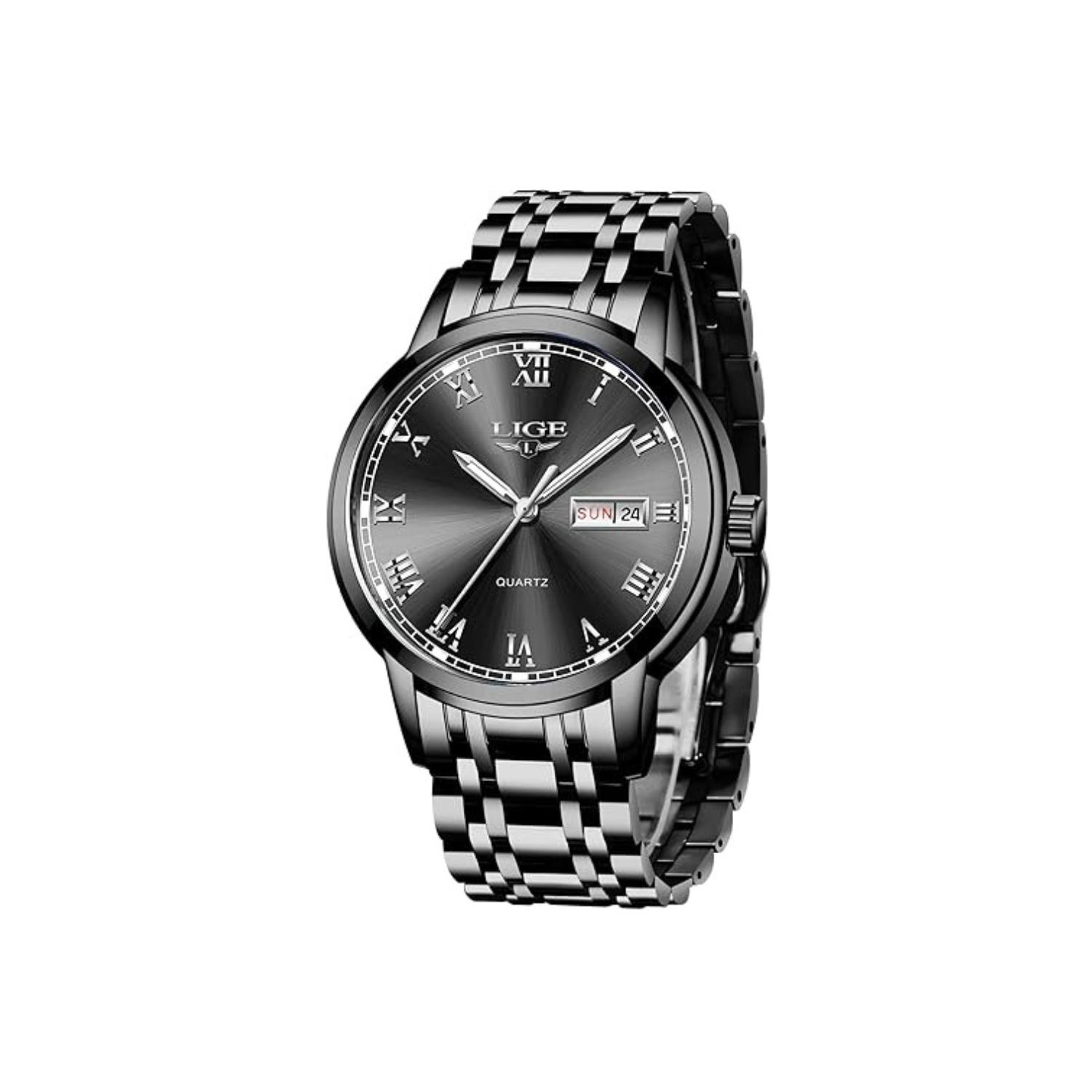 MEHIAZ Mens Watches Fashion Waterproof Stainless Steel Analogue Quartz Watch Business Automatic Calendar Wrist Watch for Men