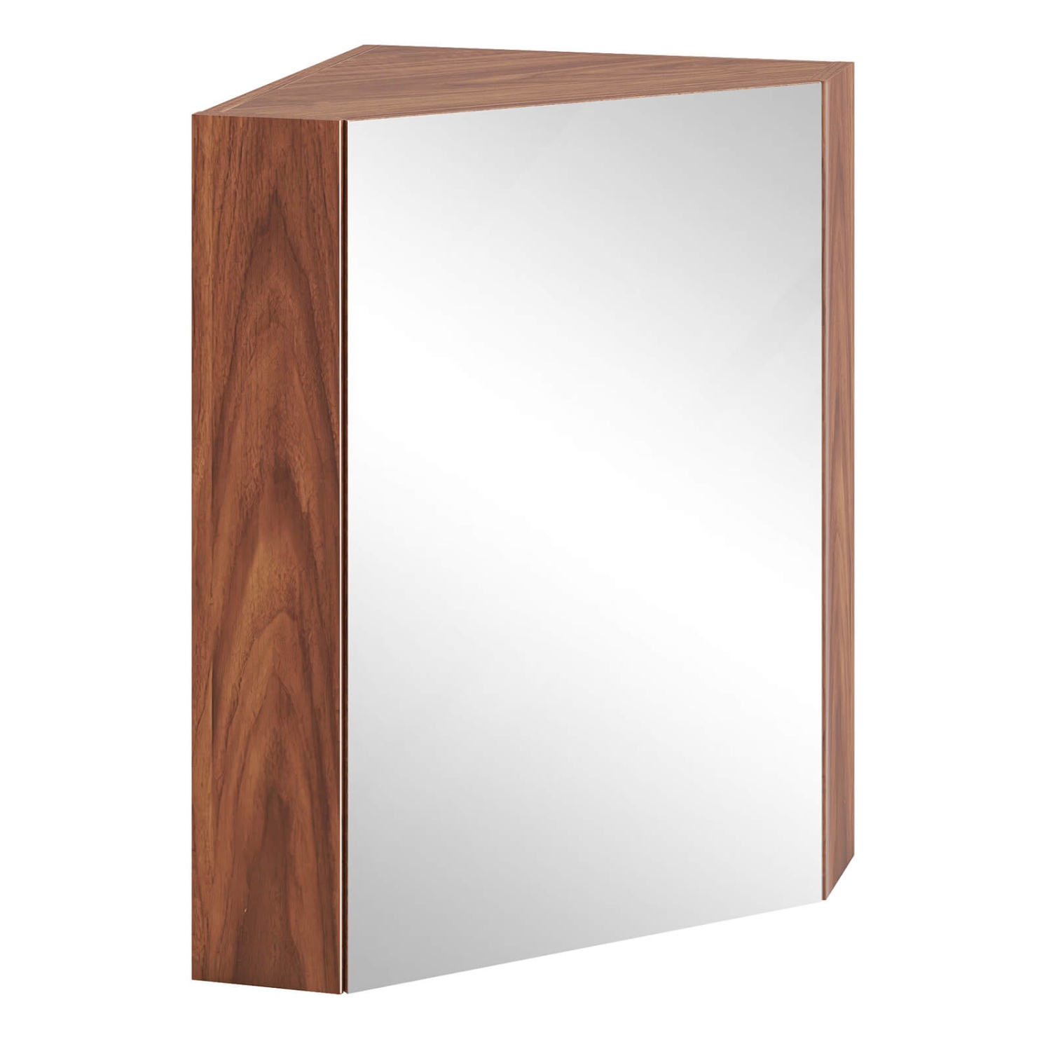 Costway 23.5" Wall Mounted Storage Organizer Corner Medicine Cabinet with Mirror