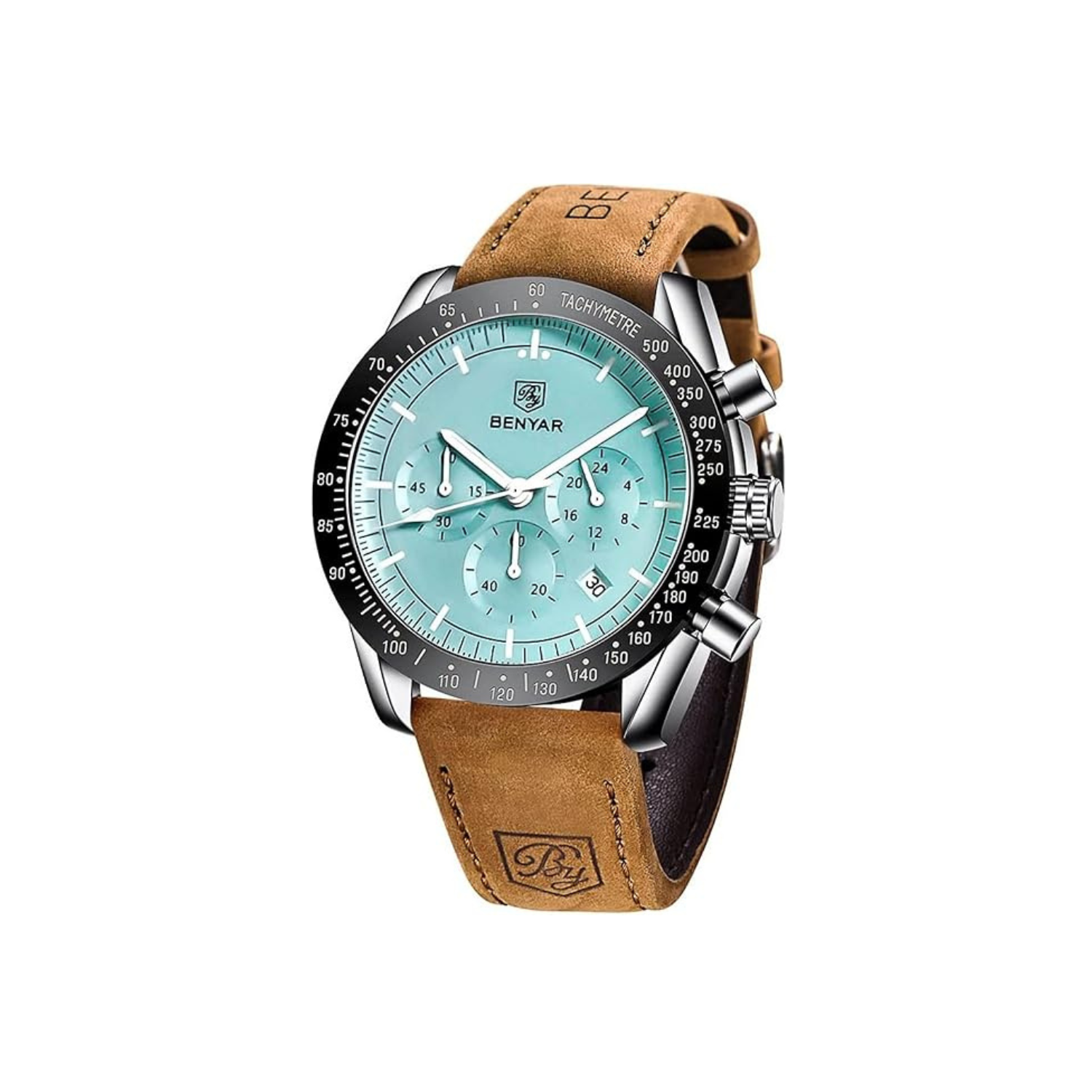 Mens Watches/Montre Homme Chronograph Analog Quartz Waterproof Wrist Watch for Men Business Casual Sport Date Dress Watch with Leather/Stainless