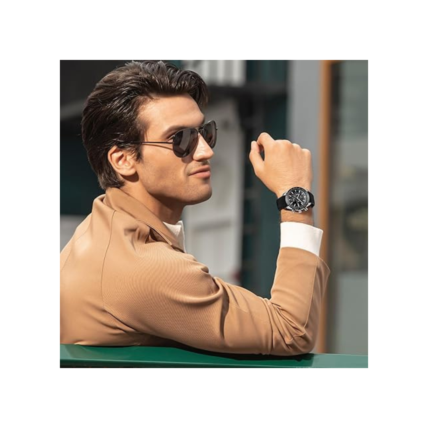 Mens Watches/Montre Homme Chronograph Analog Quartz Waterproof Wrist Watch for Men Business Casual Sport Date Dress Watch with Leather/Stainless