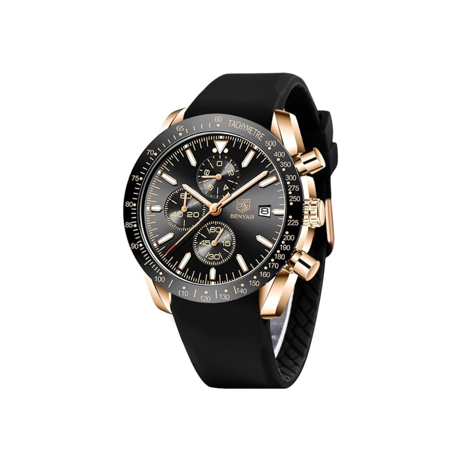 Mens Watches/Montre Homme Chronograph Analog Quartz Waterproof Wrist Watch for Men Business Casual Sport Date Dress Watch with Leather/Stainless