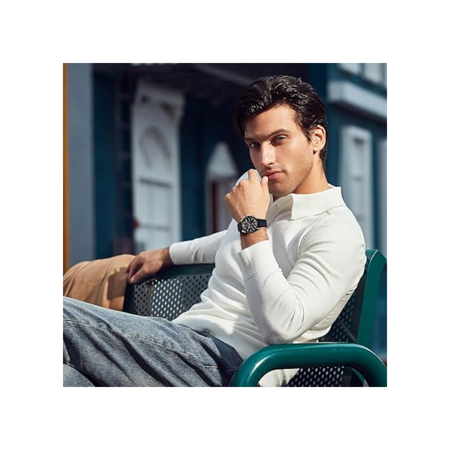 Mens Watches/Montre Homme Chronograph Analog Quartz Waterproof Wrist Watch for Men Business Casual Sport Date Dress Watch with Leather/Stainless