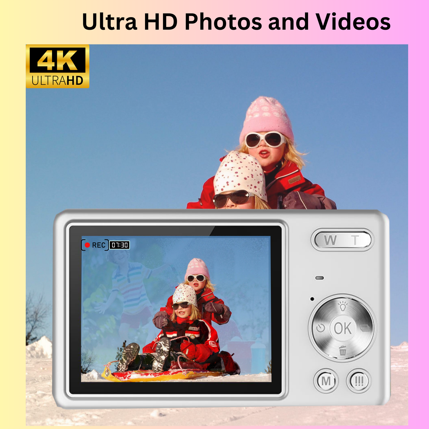 Appareil photo numérique 4K et enregistreur vidéo 48&nbsp;Mpx Appareil photo automatique 1080p zoomX HD 16X, carte mémoire 32&nbsp;Go, cadeau pour