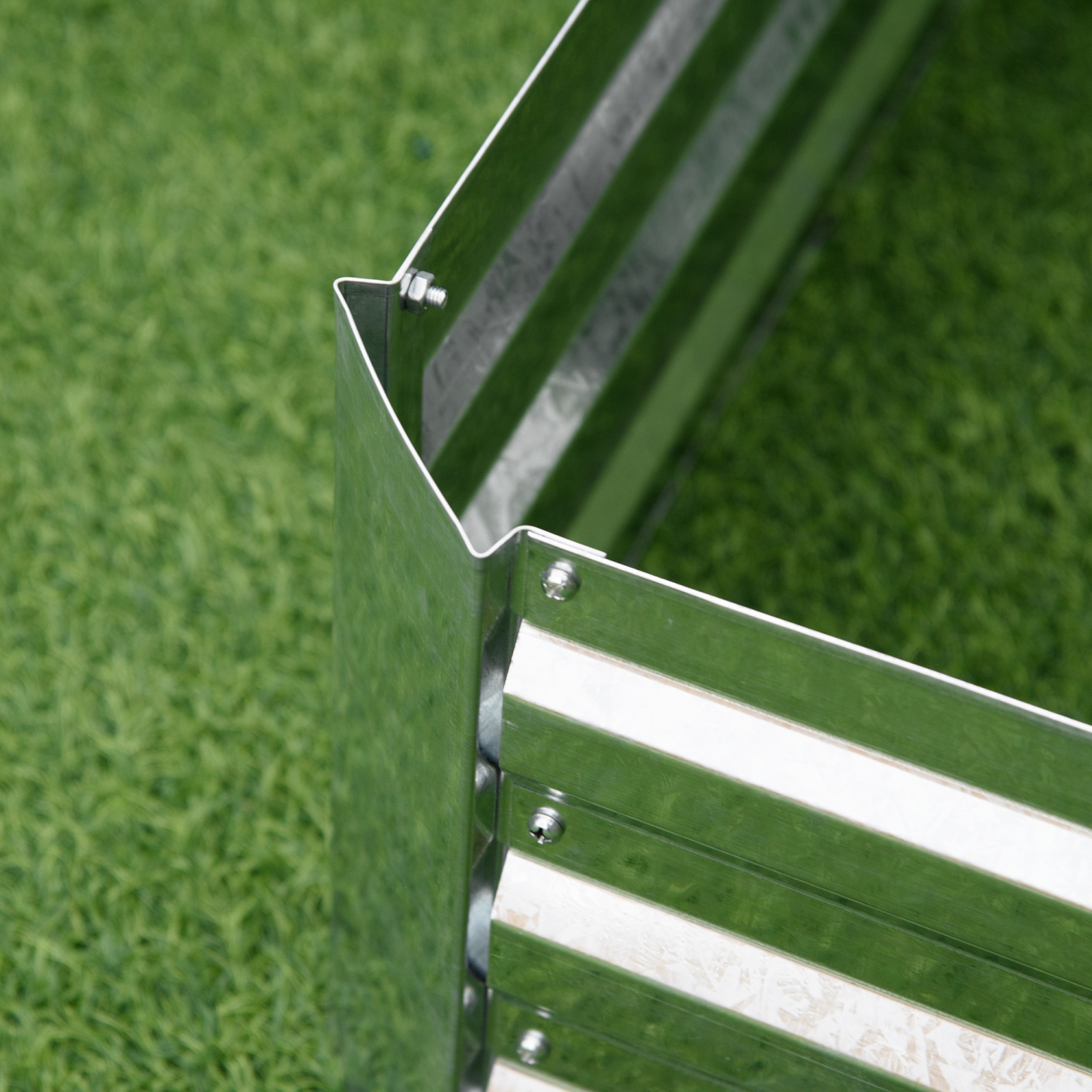 Outsunny Galvanized Raised Garden Bed, 4' x 3' x 1' Outdoor Metal Planter Box, Standing Raised Bed for Growing Flowers, Herbs and Vegetables, Silver