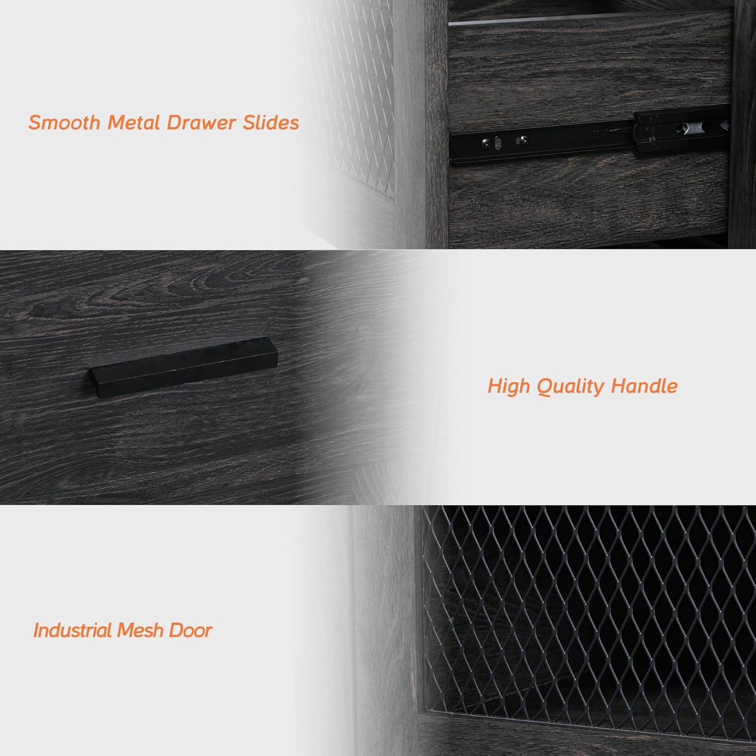 Ensemble de 2 tables de chevet WAMPAT avec tiroirs, table de chevet à 6 tiroirs pour chambre à coucher, tables de bout avec commode pour salon, noyer