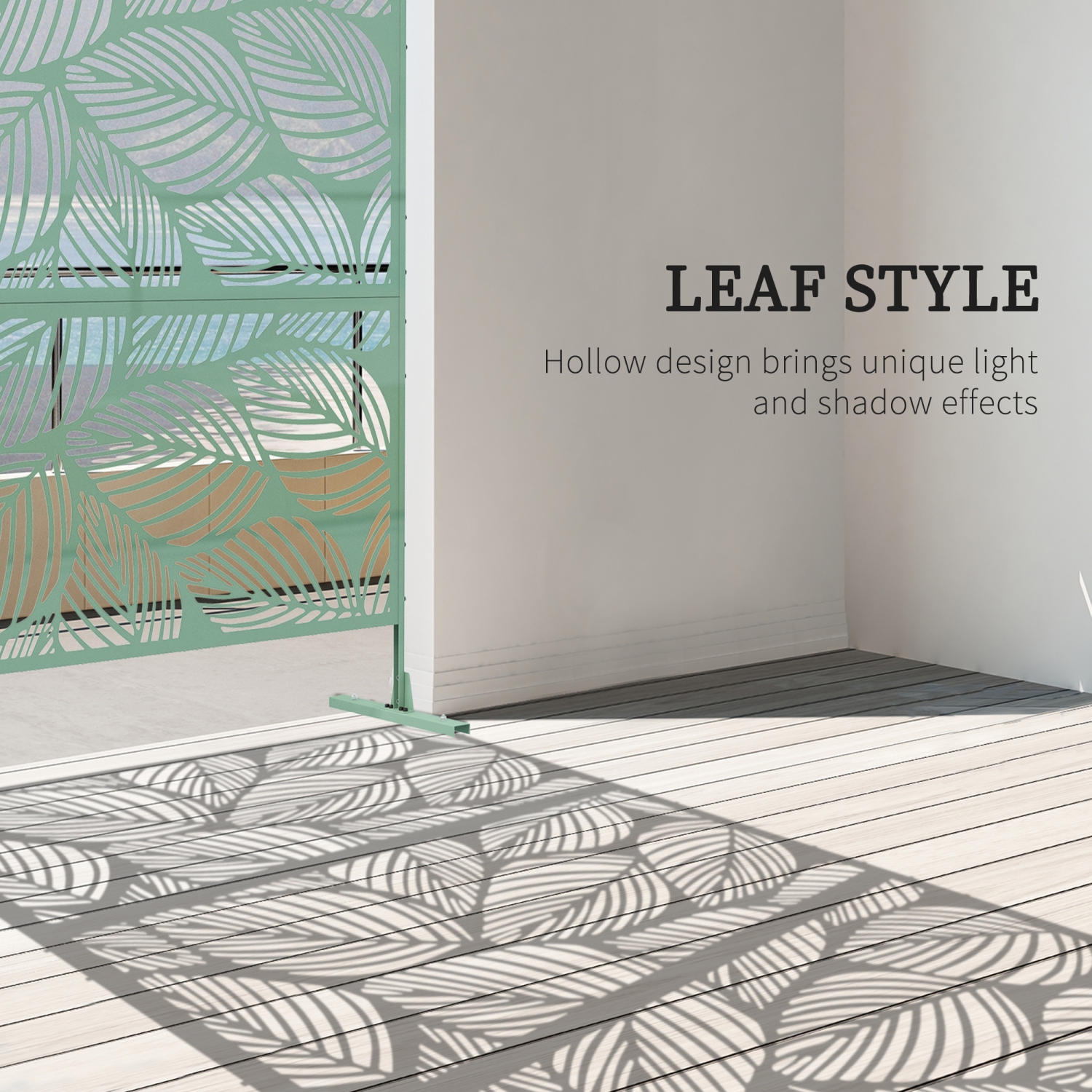 Écran d'intimité extérieur en métal Outsunny, séparateur extérieur décoratif avec support et vis d'extension, panneau d'intimité autonome pour