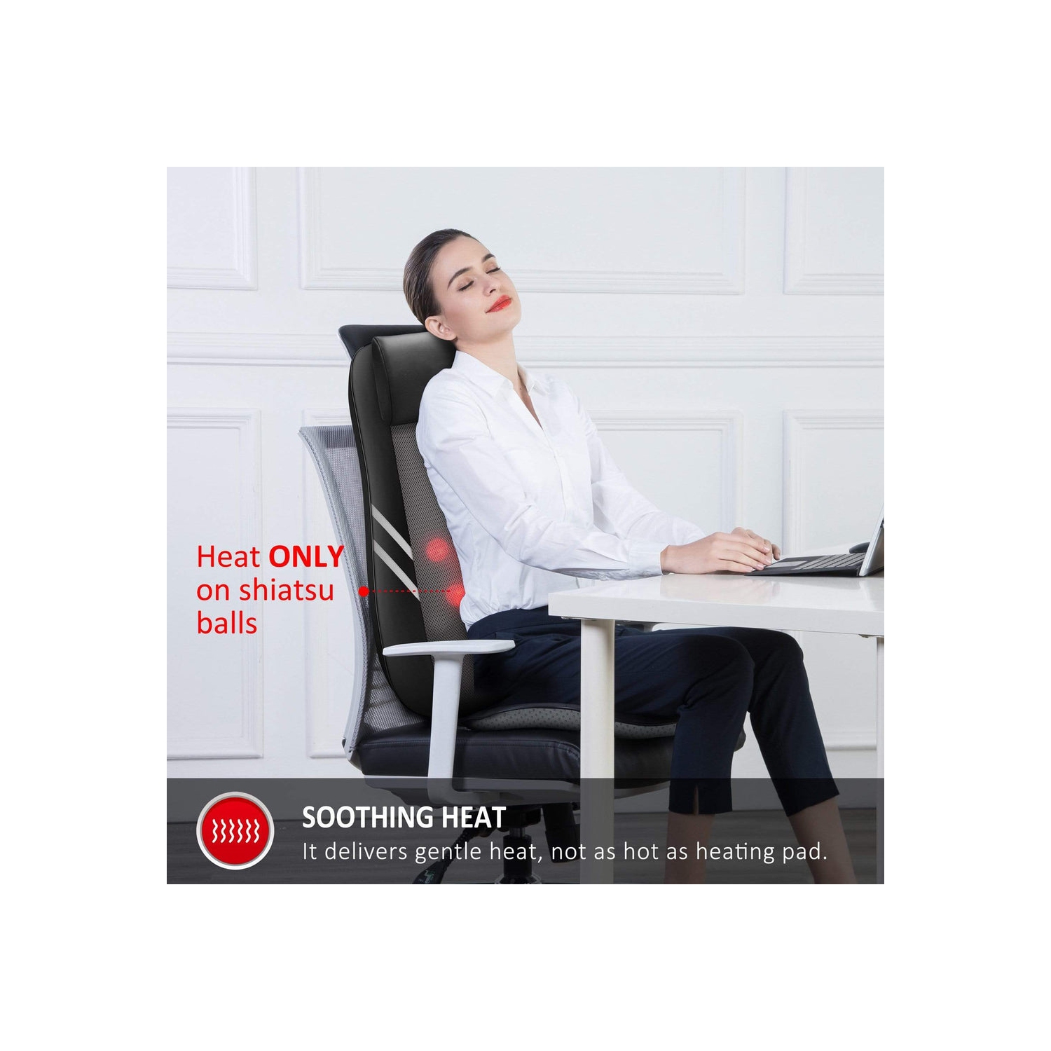 Snailax Back Massager with Heat，Rolling Kneading Seat Massager & Massage Chair Pad - 296