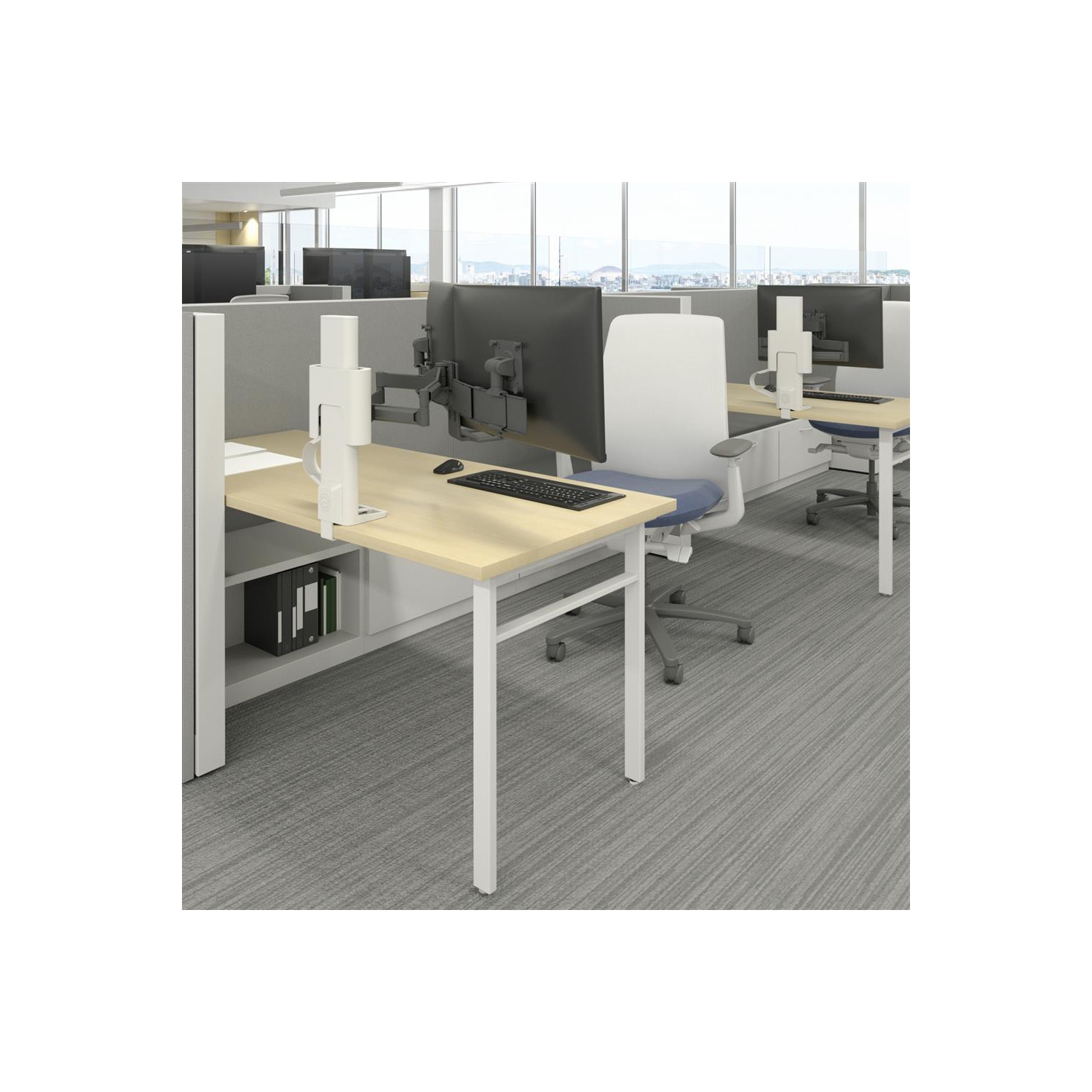 Ergotron TRACE Desktop Dual Monitor Mount - White -