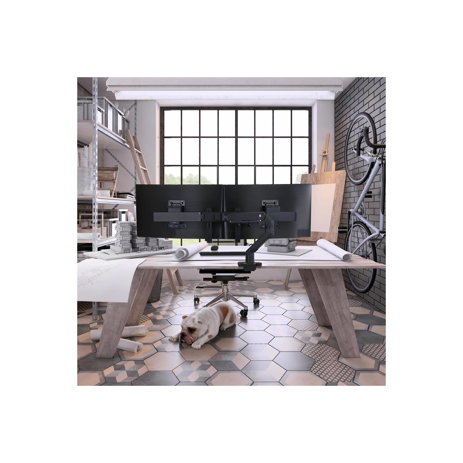 Ergotron HX Desk Dual Monitor Arm - Matte Black -