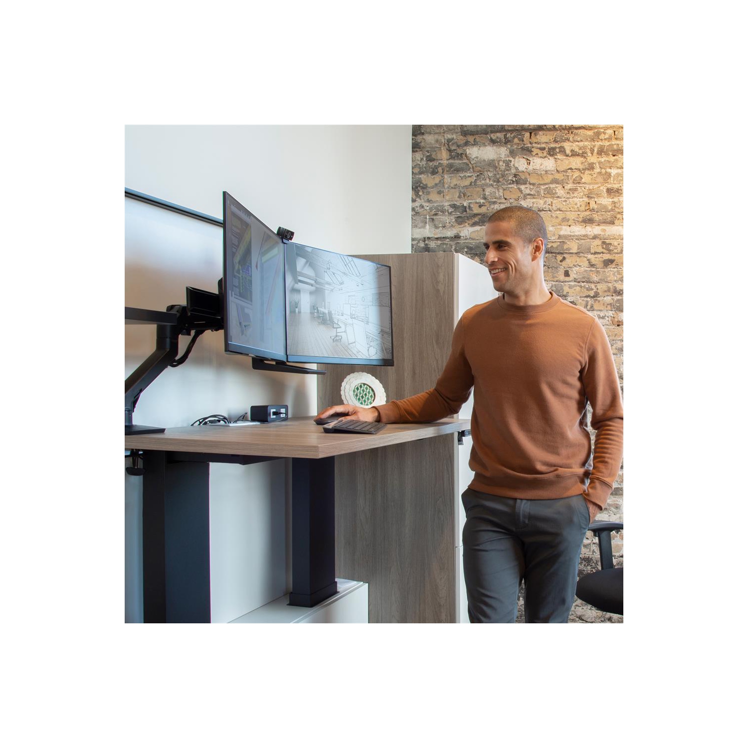 Ergotron HX Desk Dual Monitor Arm - Matte Black -