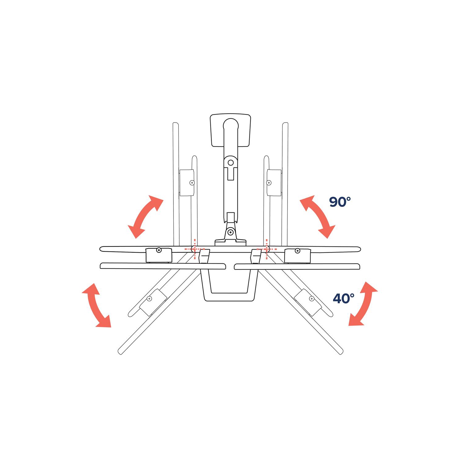 Ergotron HX Desk Dual Monitor Arm - Matte Black -