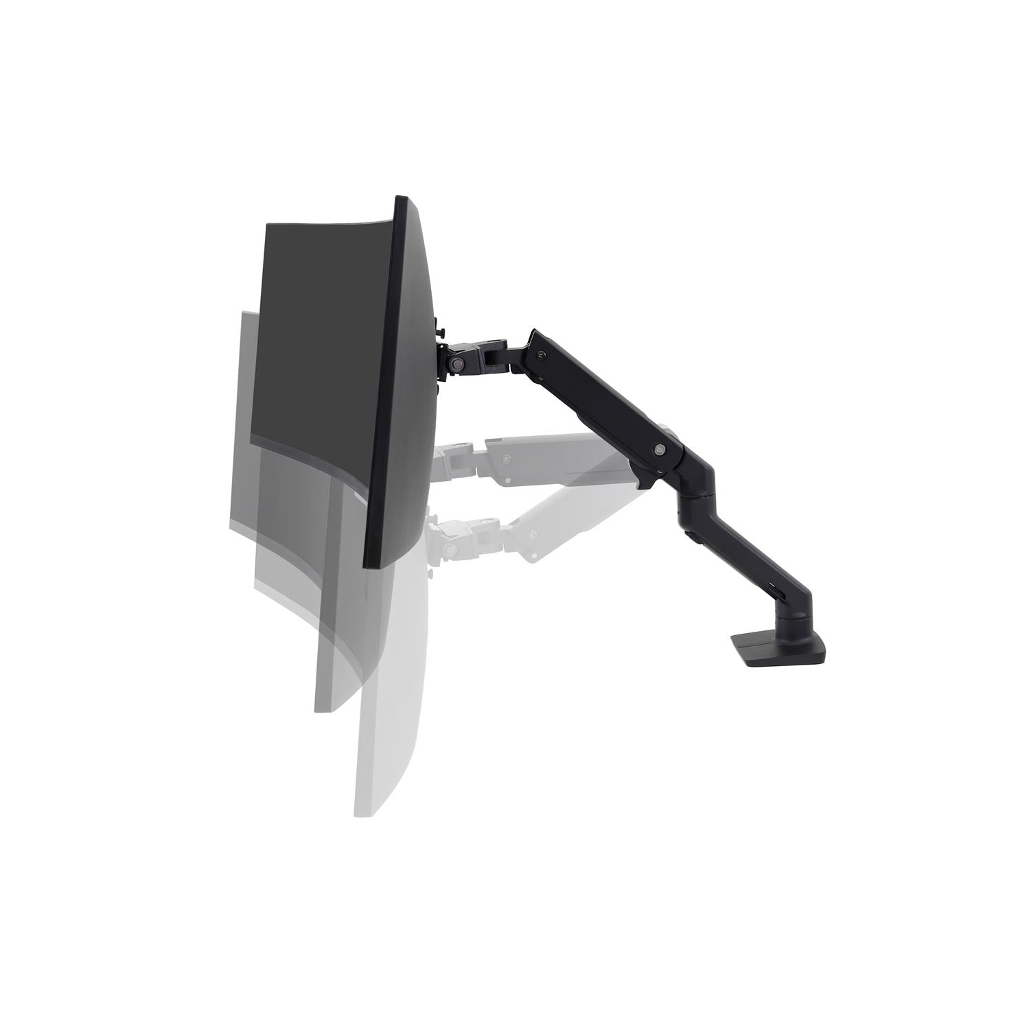 Ergotron HX Desk Monitor Arm for Heavy Monitor Mount - Matte Black -