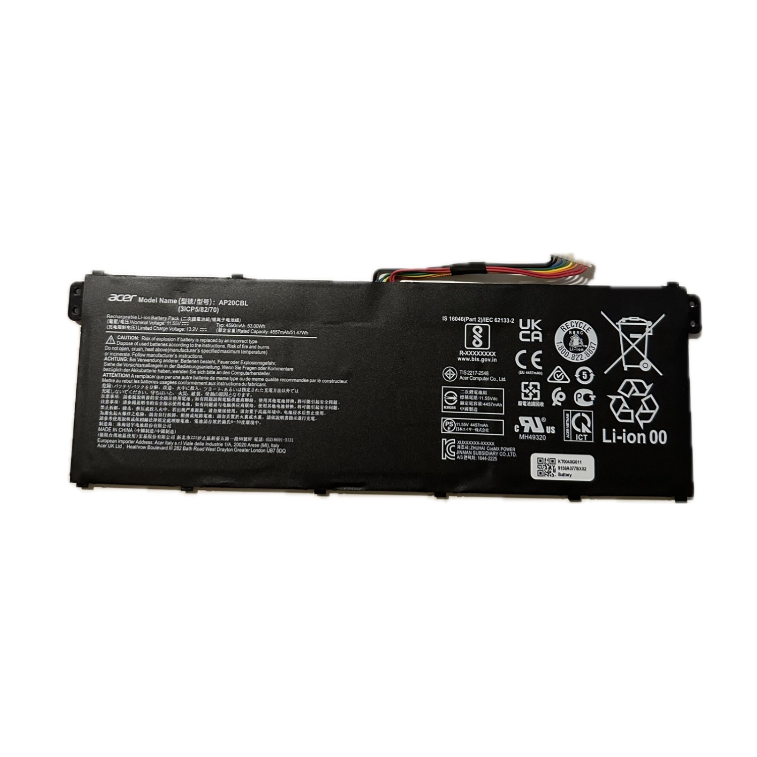 Genuine AP20CBL Battery 53Wh for Acer Aspire 5 A515-45 A515-46 A515-56 A515-56T A515-56G / Aspire 7 A715-43G / Aspire Vero AV15-51 / Swift 3 SF314-43