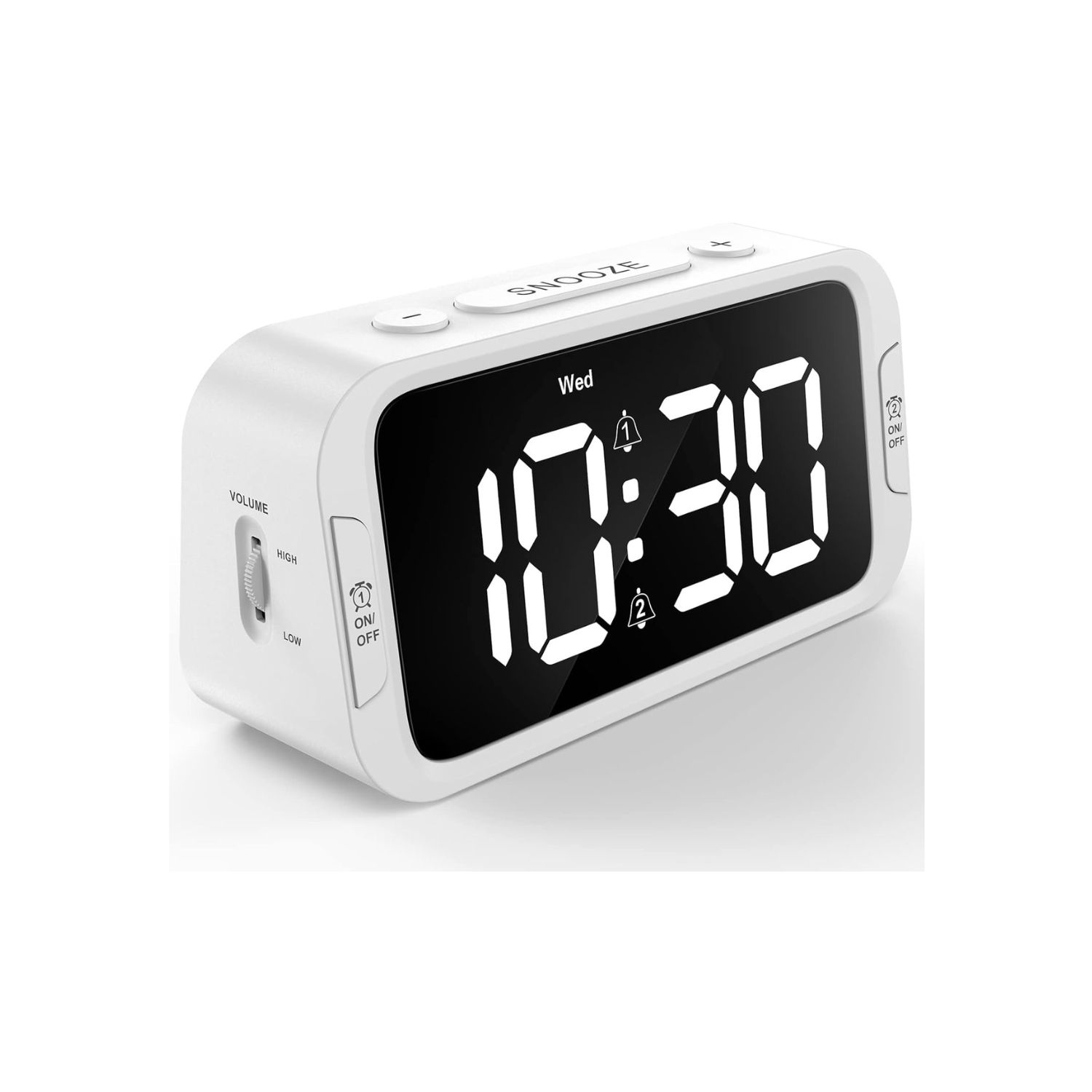 Odokee Digital Dual Alarm Clock for Bedroom, Easy to Set, 0-100% Dimmer, USB Charger, 5 Sounds Adjustable Volume, Weekday/Weekend Mode, Snooze,