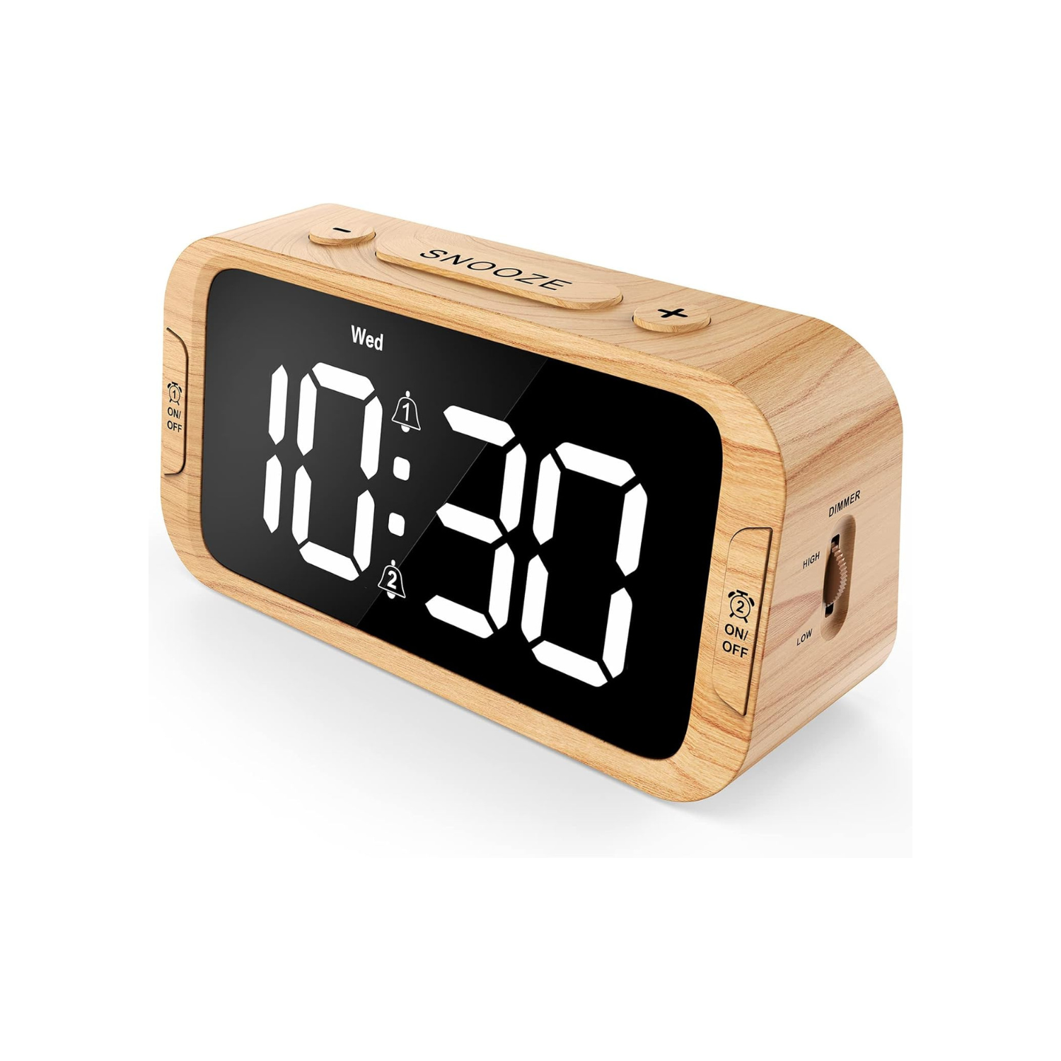 Odokee Digital Dual Alarm Clock for Bedroom, Easy to Set, 0-100% Dimmer, USB Charger, 5 Sounds Adjustable Volume, Weekday/Weekend Mode, Snooze,