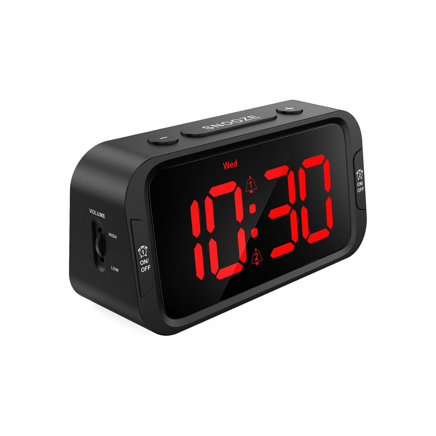 Odokee Digital Dual Alarm Clock for Bedroom, Easy to Set, 0-100% Dimmer, USB Charger, 5 Sounds Adjustable Volume, Weekday/Weekend Mode, Snooze,