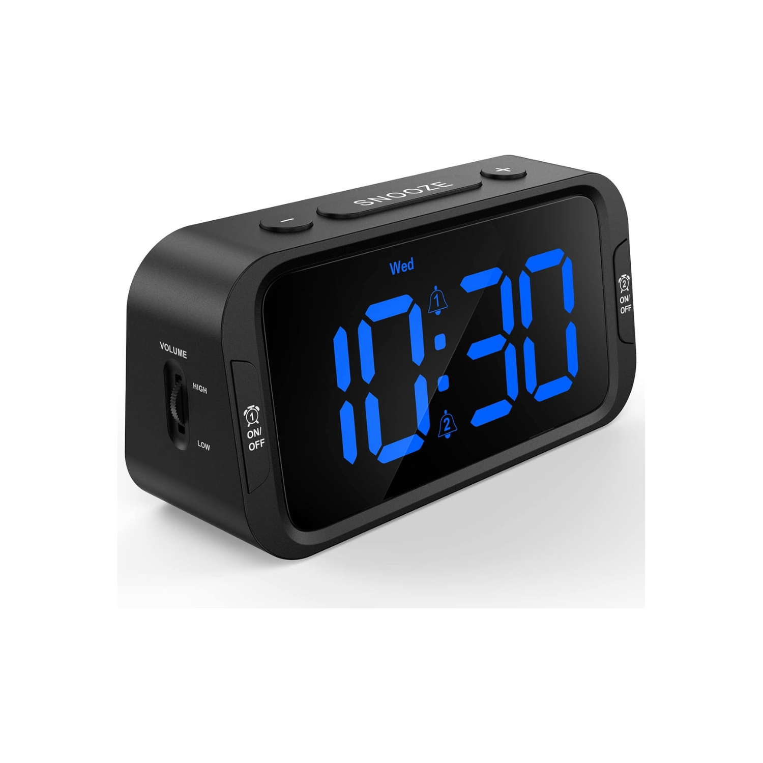 Odokee Digital Dual Alarm Clock for Bedroom, Easy to Set, 0-100% Dimmer, USB Charger, 5 Sounds Adjustable Volume, Weekday/Weekend Mode, Snooze,