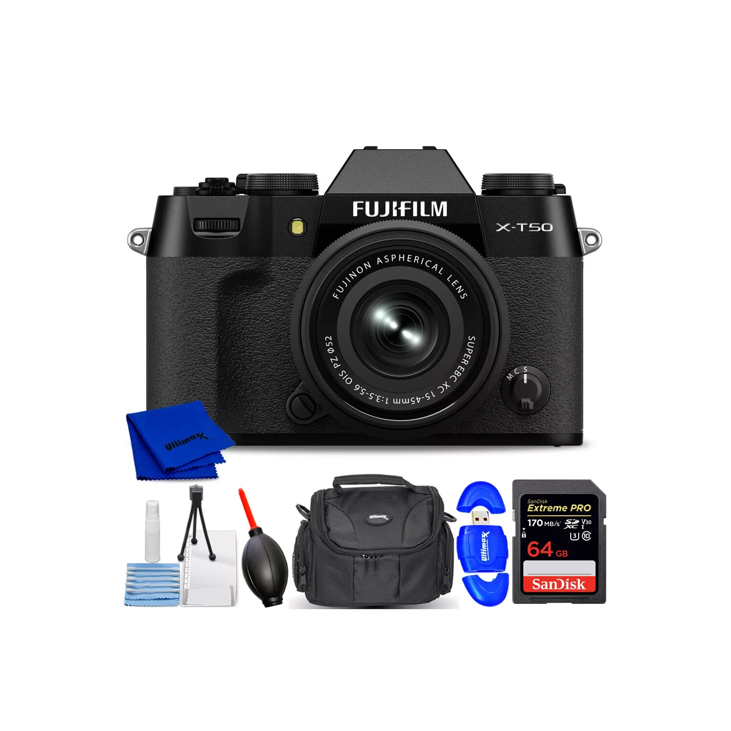 Appareil photo sans miroir X-T50 de FUJIFILM avec objectif XC 15-45&nbsp;mm