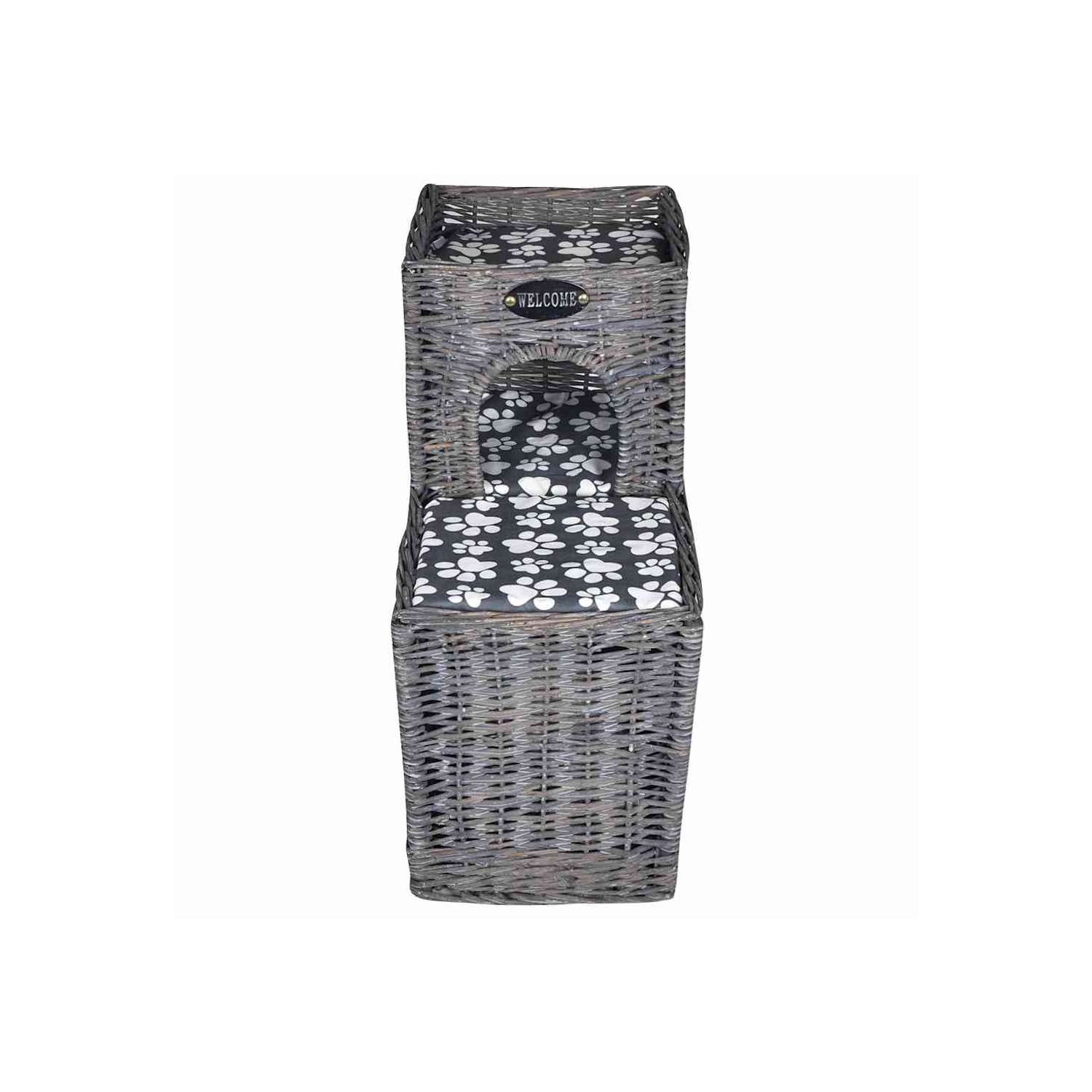 vidaXL Willow Cat Tree Pet House/Bed/Castle/Scratching Post with Cushion