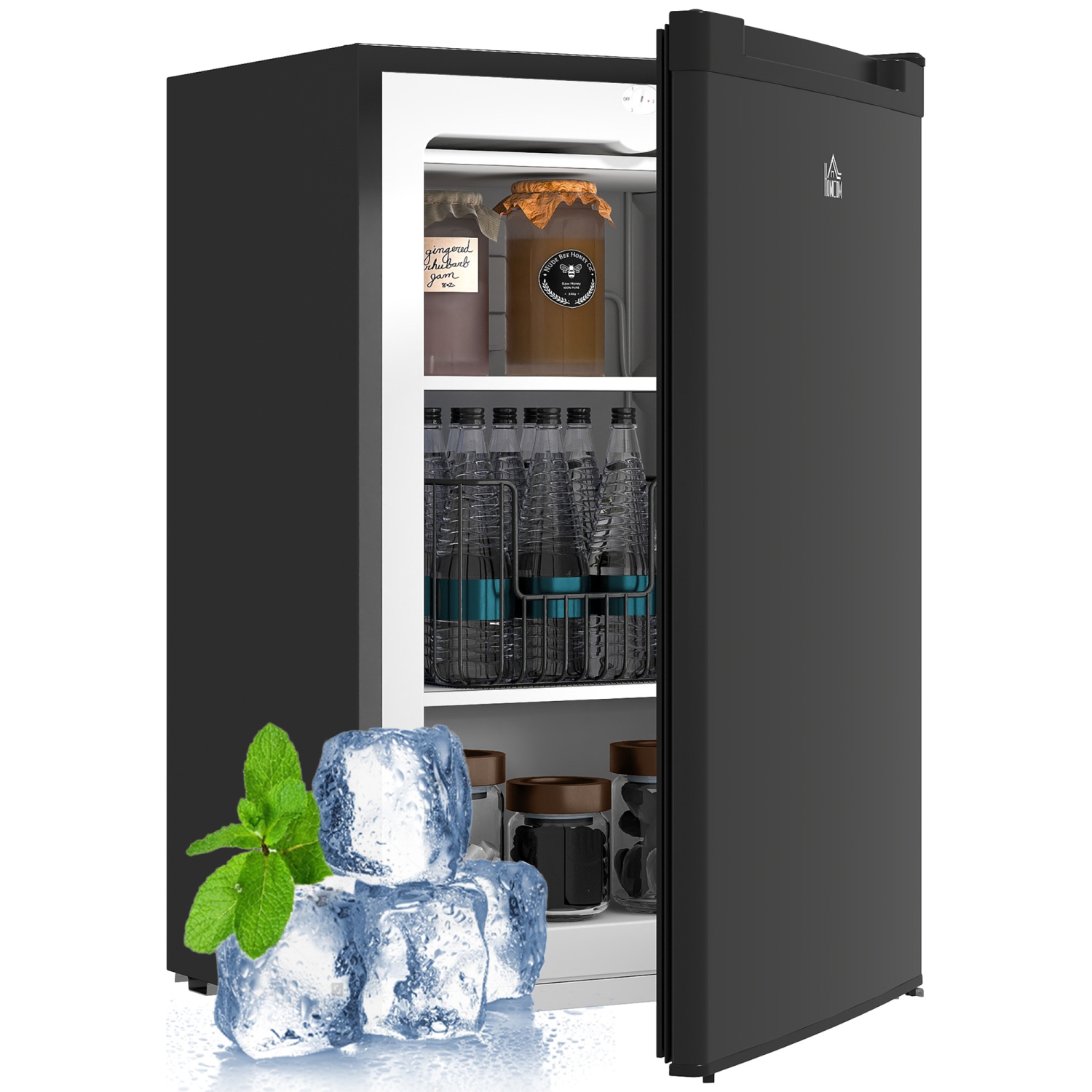 Congélateur vertical compact de HOMCOM, mini congélateur de 3,0 pi3 avec porte réversible, tablette amovible, température réglable pour le bureau à