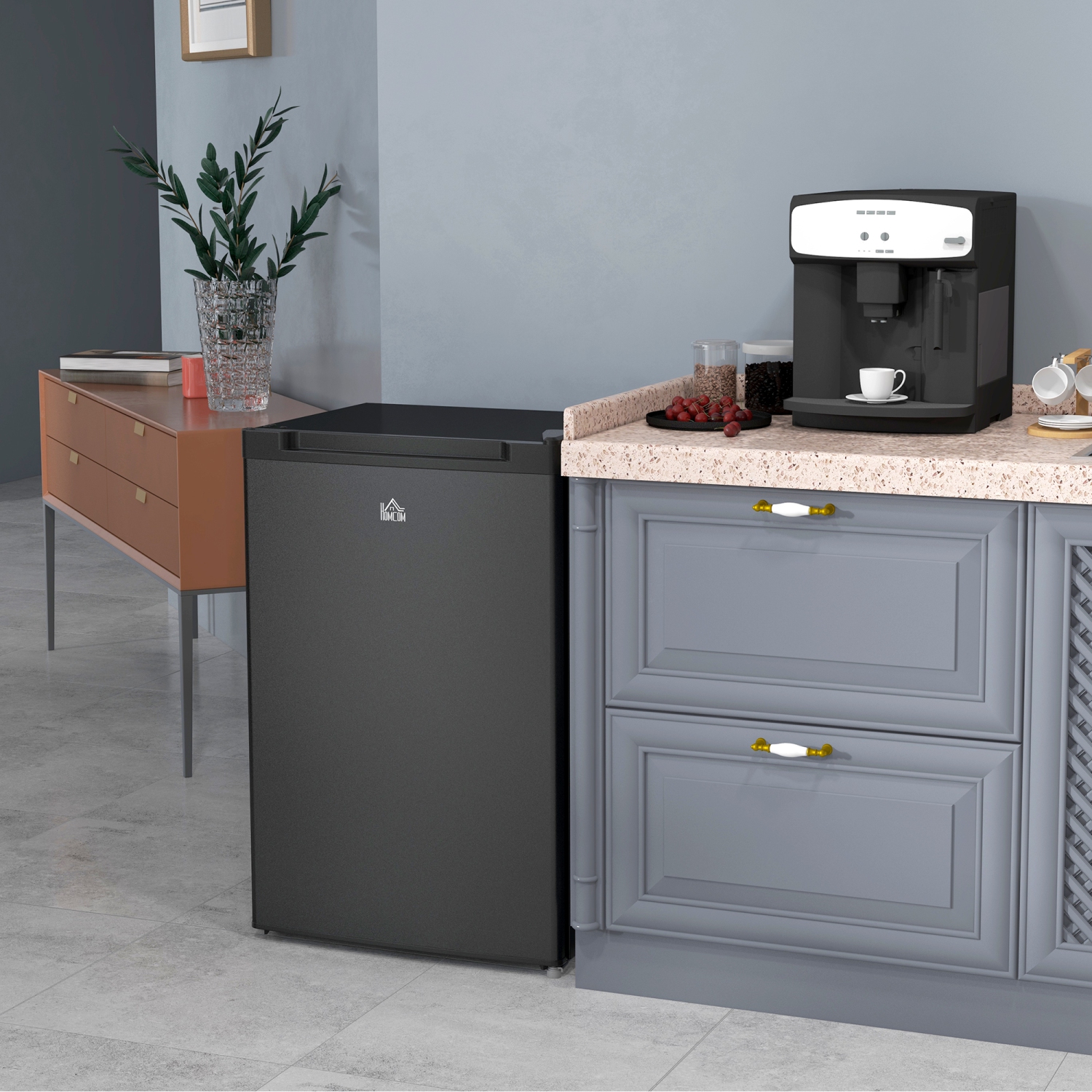 Congélateur vertical compact de HOMCOM, mini congélateur de 3,0 pi3 avec porte réversible, tablette amovible, température réglable pour le bureau à