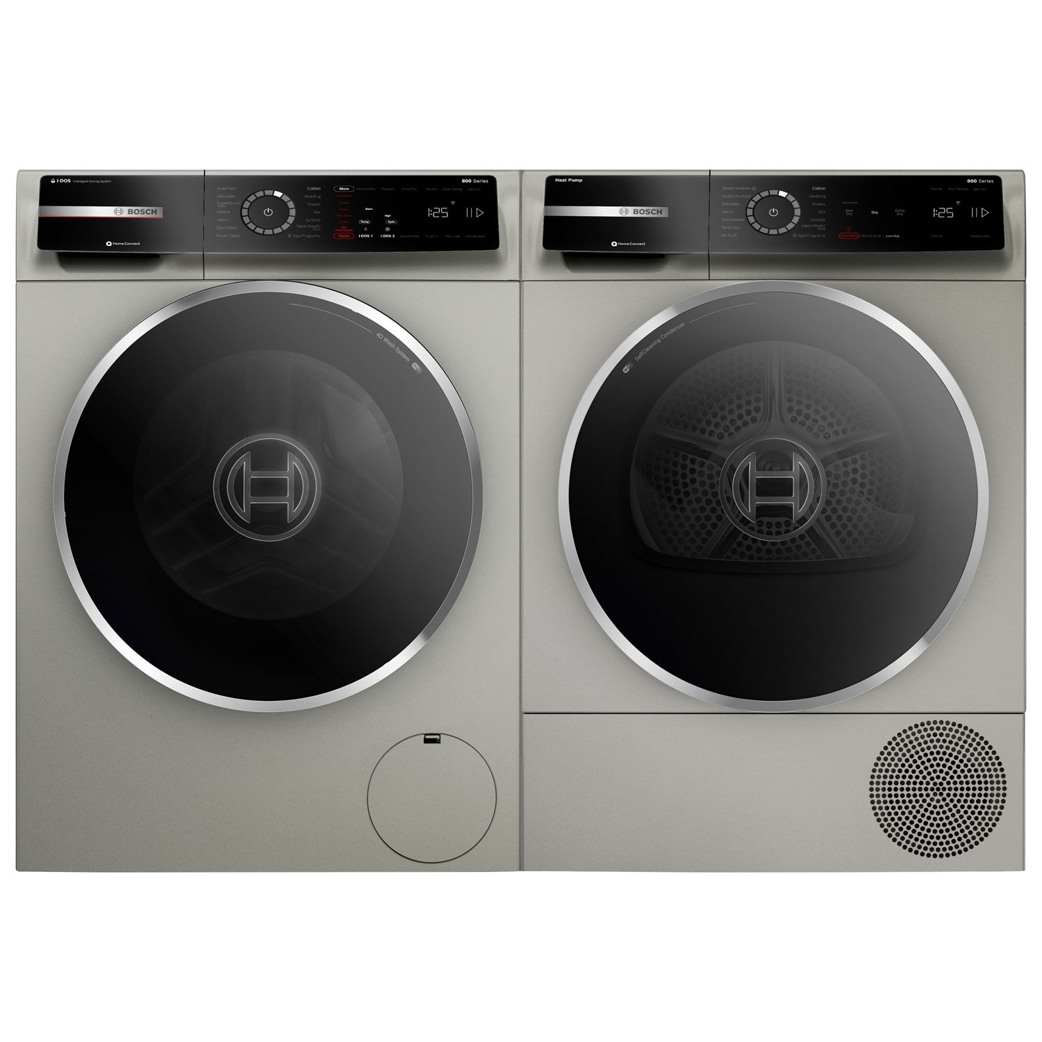Bosch 800 Series 4.0 Cu. Ft. Heat Pump Electric Dryer - Pearl Steel