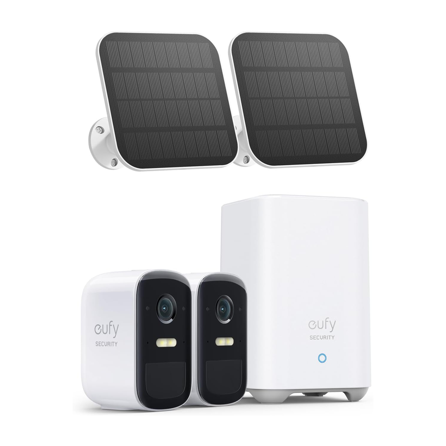 eufy Security, eufyCam 2C 2-Cam Kit with Solar Panel 2W, Security Camera Wireless Outdoor, Home Security System, HomeKit Compatibility, 1080p HD, IP67, Night Vision, Motion Alert