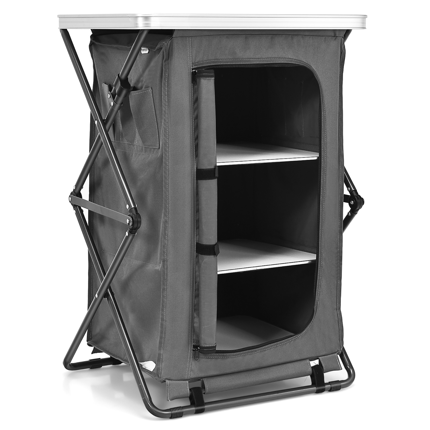Costway Folding Pop-Up Cupboard Compact Camping Storage Cabinet w/ Bag Medium Size