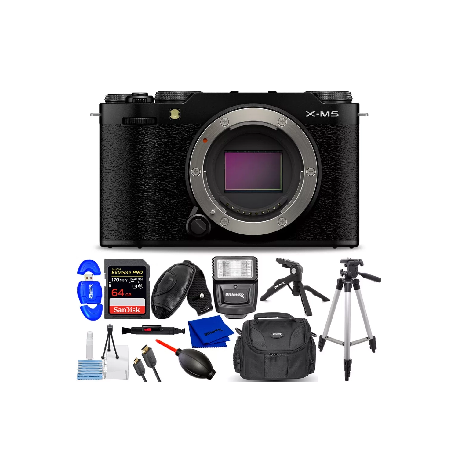 Appareil photo sans miroir X-M5 de FUJIFILM 16900678 - Ensemble d'accessoires de 12 pièces