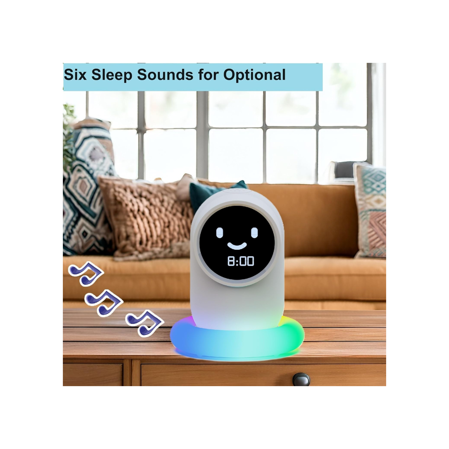Cute Alarm Clock,Ok to Wake Clock,Alarm Clock for Bedrooms, Alarm Clock with Night LED, Set Sleep/Wake Trainer,NAP time,Sound Machine,Sleep Training