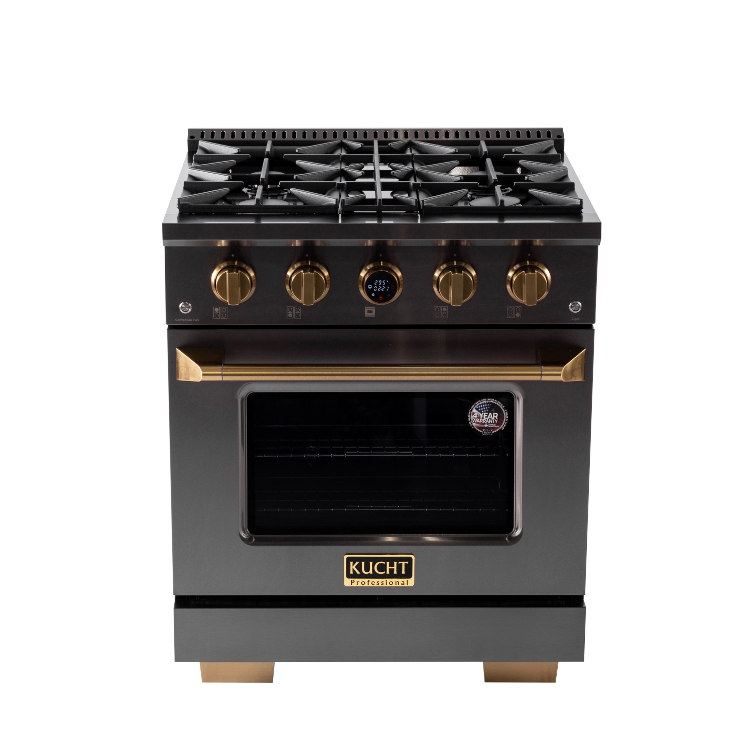 Four à micro-ondes Professional 30&nbsp;po de KitchenAid, 4,2 pi³ avec Cuisinière biénergie à 4 brûleurs avec système au gaz naturel Gemstone et