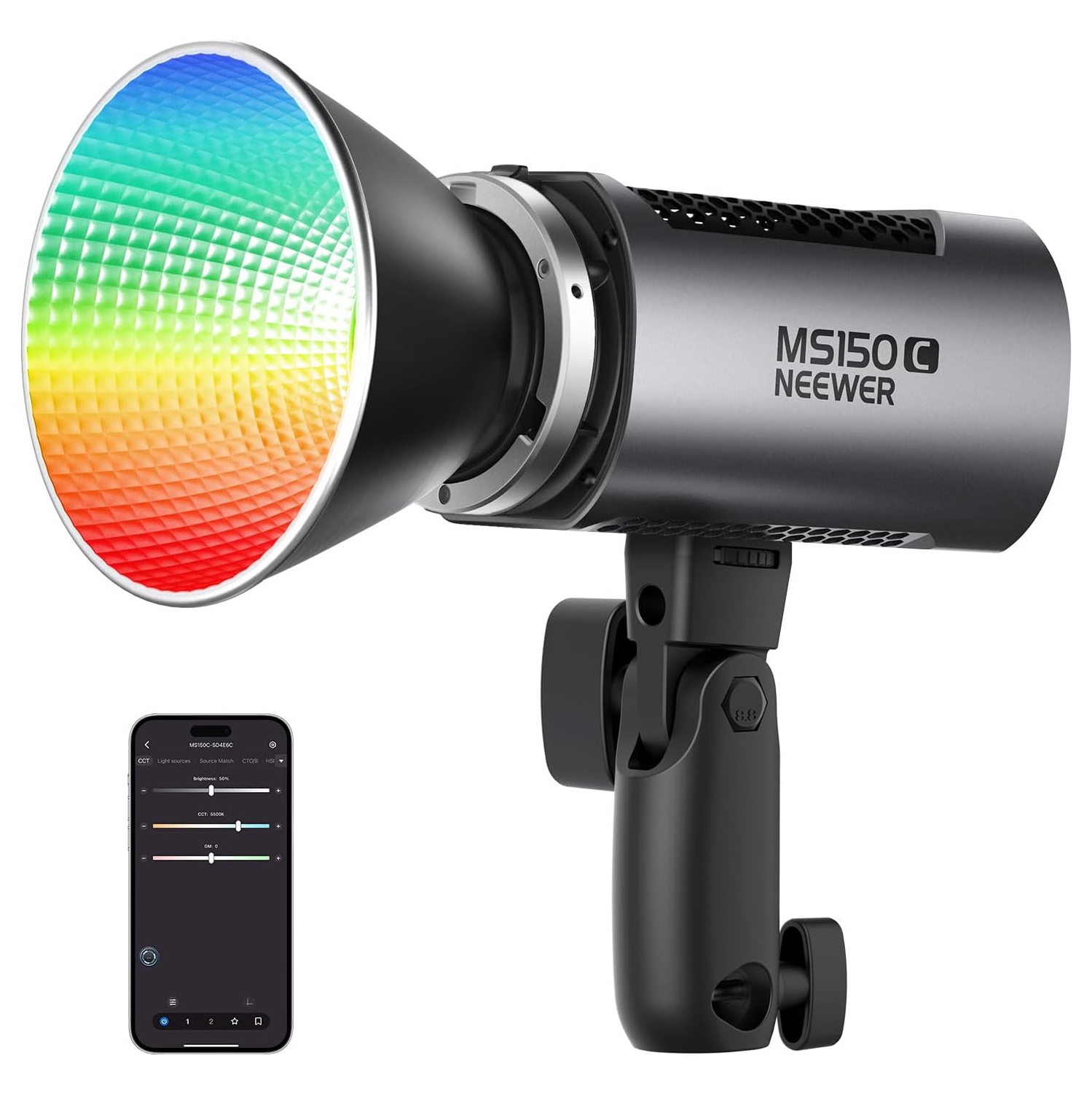 Remis à neuf - 150&nbsp;W Mini LED lampe vidéo en métal RVB COB RGBWW MS150C de NEEWER avec contrôle 2,4 GHz/APPLICATION