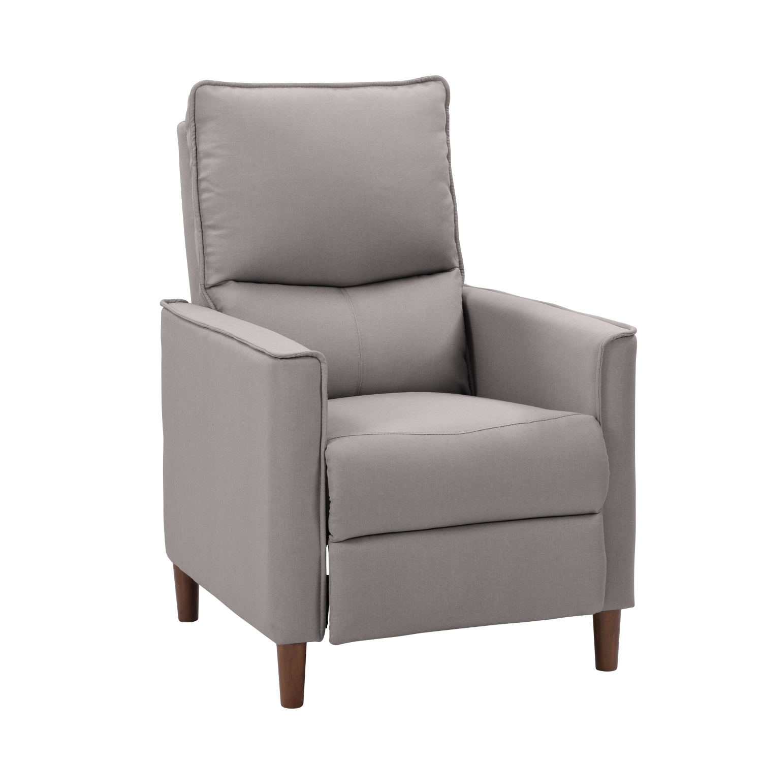 Corliving Upholstered Manual Recliner, Modern Recliner for Small Spaces, for Living Room, Bedroom, Light Grey