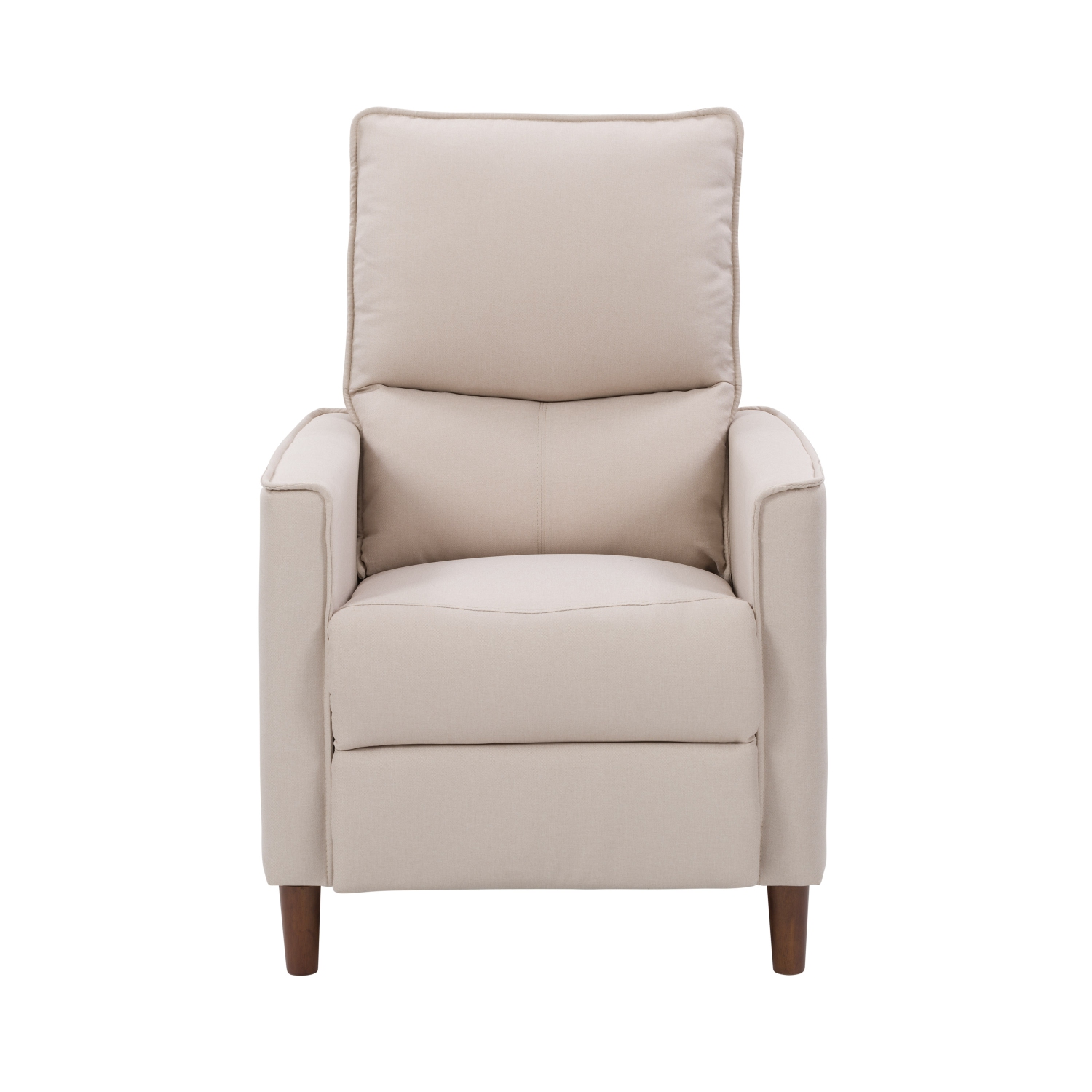 Corliving Upholstered Manual Recliner, Modern Recliner for Small Spaces, for Living Room, Bedroom, Beige