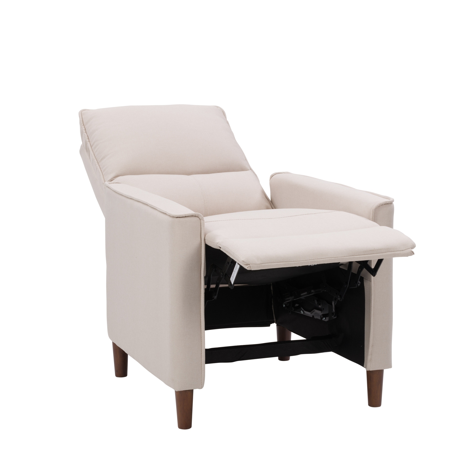 Corliving Upholstered Manual Recliner, Modern Recliner for Small Spaces, for Living Room, Bedroom, Beige