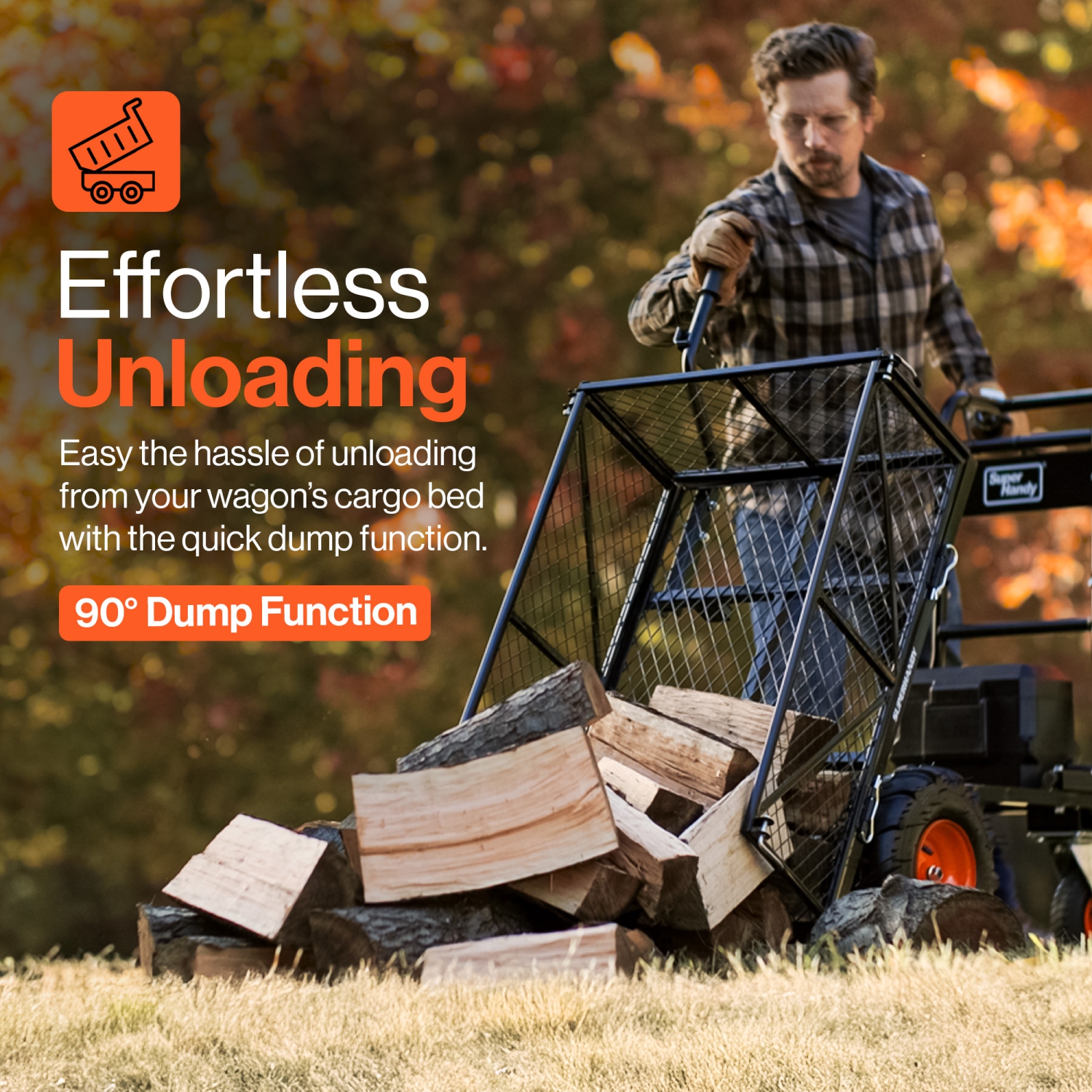 SuperHandy Utility Service Cart Power Wagon Wheelbarrow Electric 48V DC Powered 660Lbs Load and 1000Lbs+ Hauling Capacity Farm and Garden All Purpose