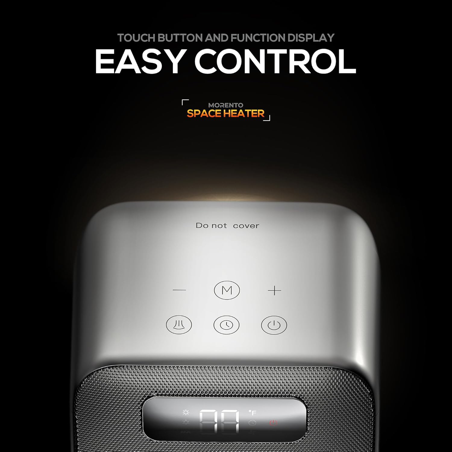 MORENTO Space Heaters for Indoor, 1500W Electric Heater, Room Heater with Heating and Fan Modes in Office with Thermostat, Small Space Heaters for