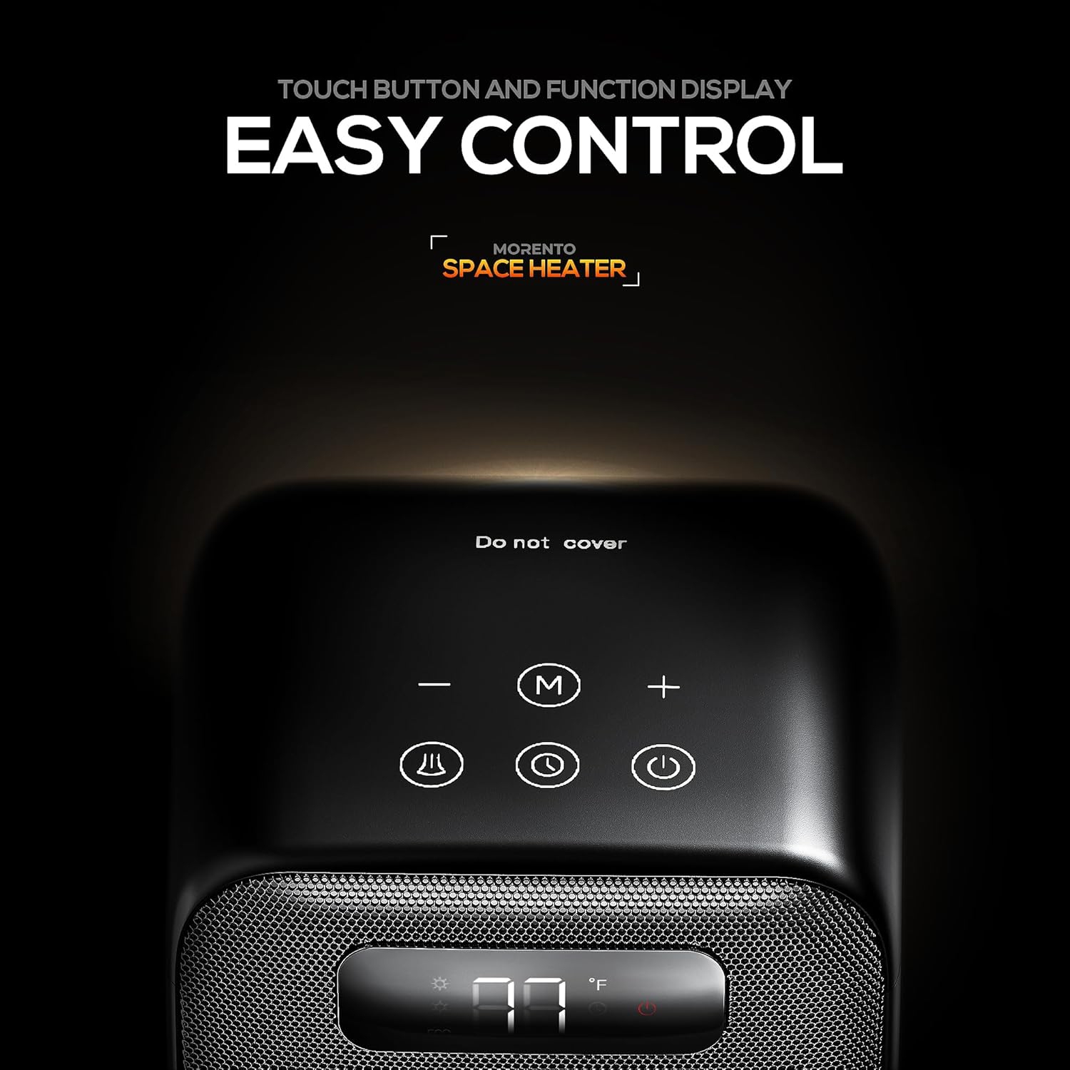 MORENTO Space Heaters for Indoor, 1500W Electric Heater, Room Heater with Heating and Fan Modes in Office with Thermostat, Small Space Heaters for