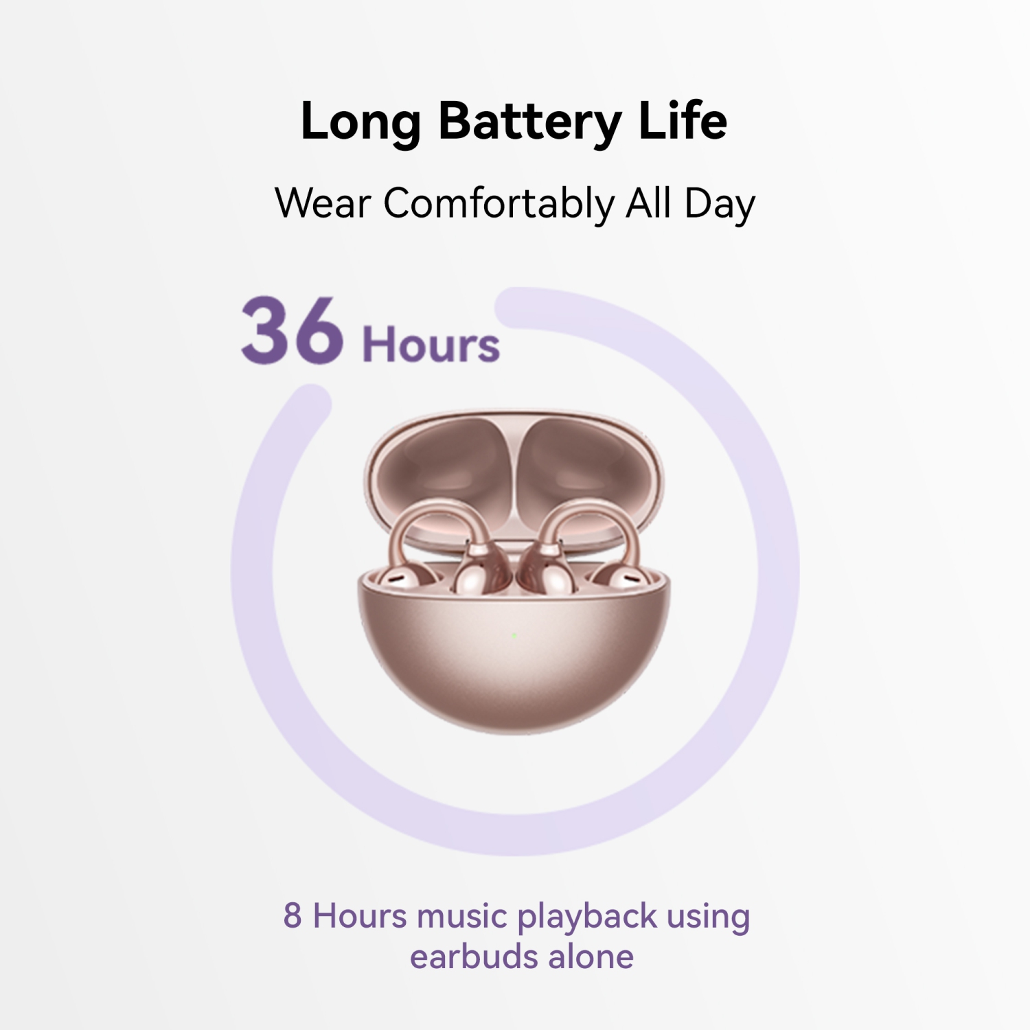 FreeClip DE HUAWEI, design esthétique révolutionnaire, port léger comme une plume, écoute ouverte, appel AI Crystal-Clear, Longue autonomie,