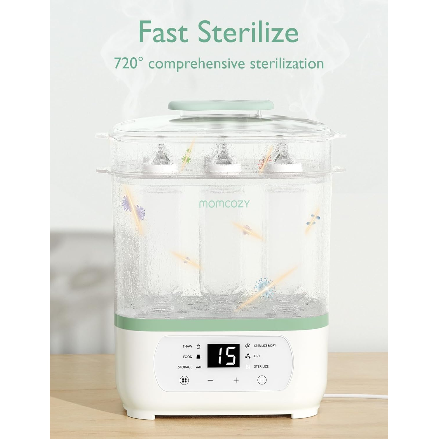 Momcozy Bottle Sterilizer and Dryer, 8-in-1Electric Steam Baby Bottle Sterilizer for Baby Bottles, Baby stuffs & Breast Pump Accessories