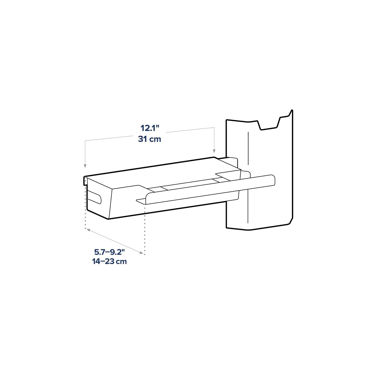 Grand support d'imprimante pour rail mural d'Ergotron - Blanc -