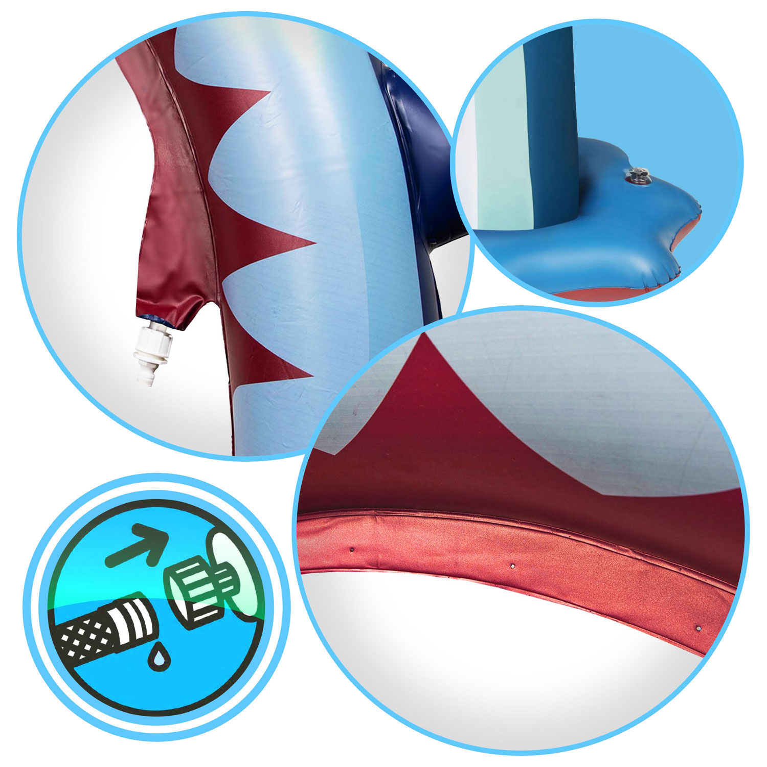 Arroseur en forme de requin pour l'extérieur de Splash Buddies- Bleu