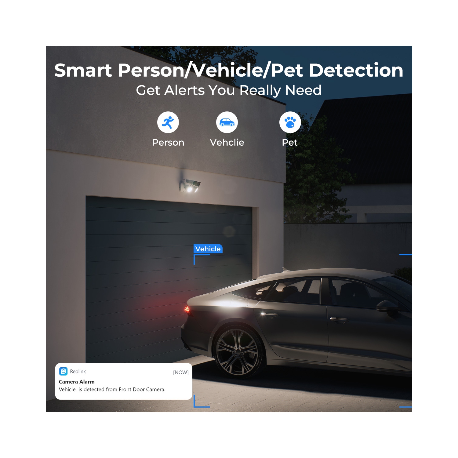 Reolink 4K 180° Dual Lens Floodlight Security Camera, Person/Vehicle Detection, Color Night Vision, Two-Way Audio, Power over Ethernet