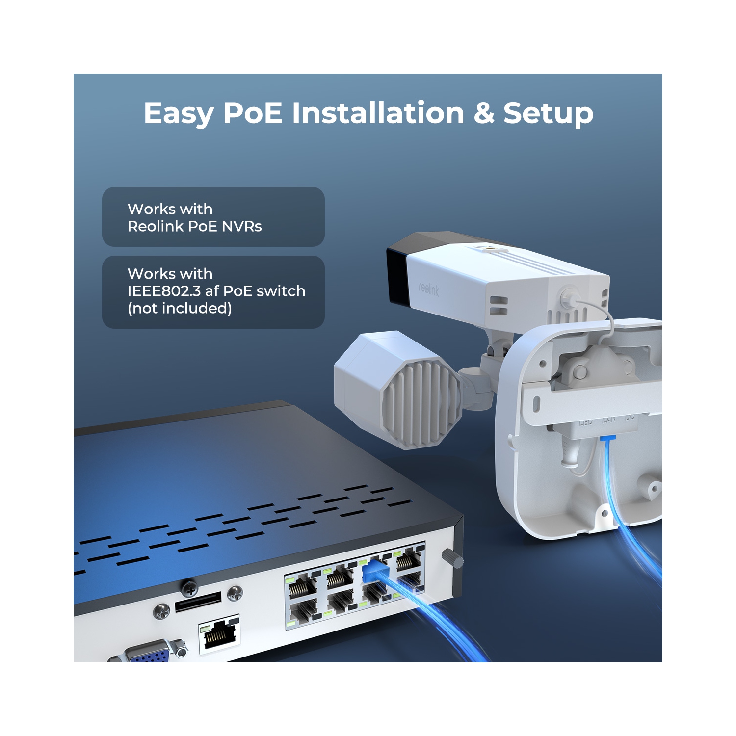 Reolink 4K 180° Dual Lens Floodlight Security Camera, Person/Vehicle Detection, Color Night Vision, Two-Way Audio, Power over Ethernet