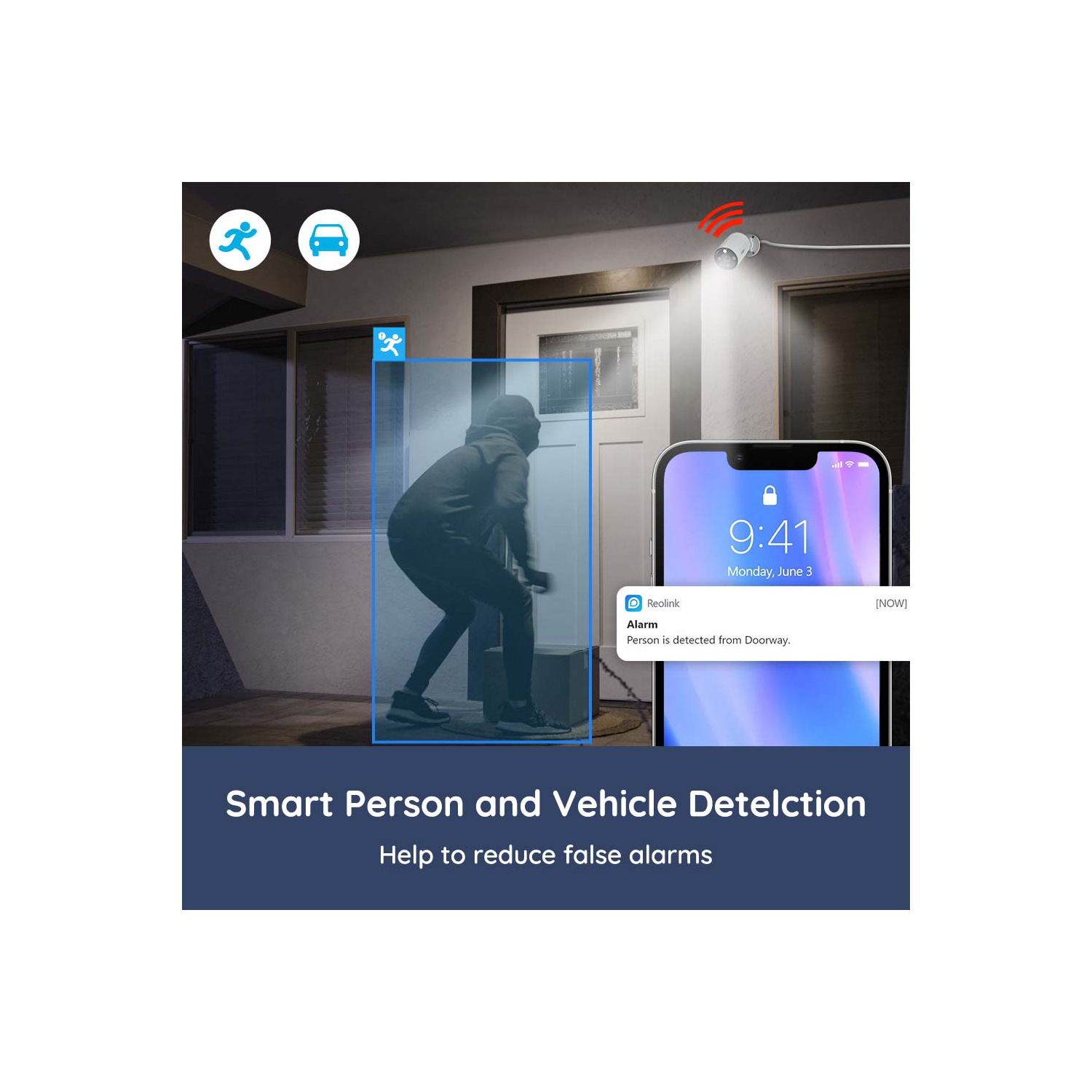 Reolink – Caméra de sécurité PoE 12&nbsp;Mpx pour surveillance vidéo, alertes personne/véhicule, vision nocturne couleur, audio bidirectionnel,